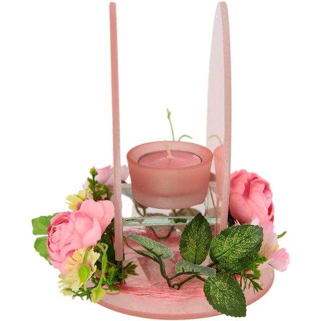 I.GE.A. Teelichthalter »Ei«, 2er Set Windlicht Osterhase Glas Holz  Kerzenleuchter Frühlingskranz 3D auf Rechnung kaufen