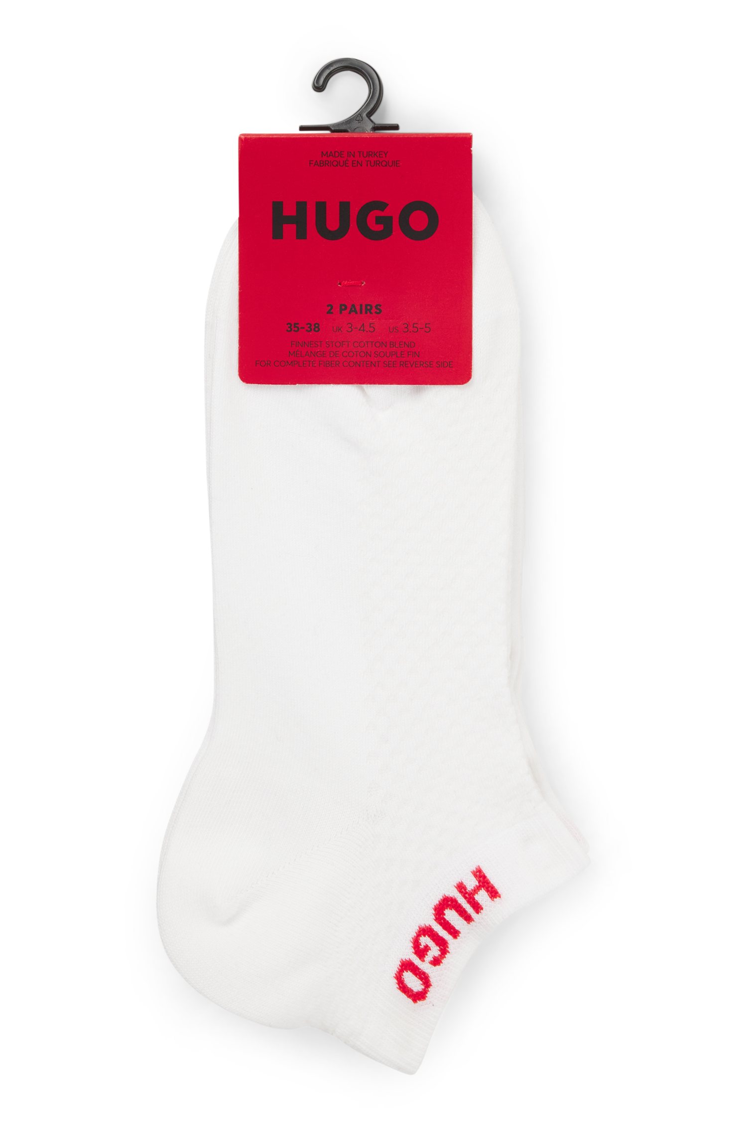 HUGO Underwear Kurzsocken Logos am Rand