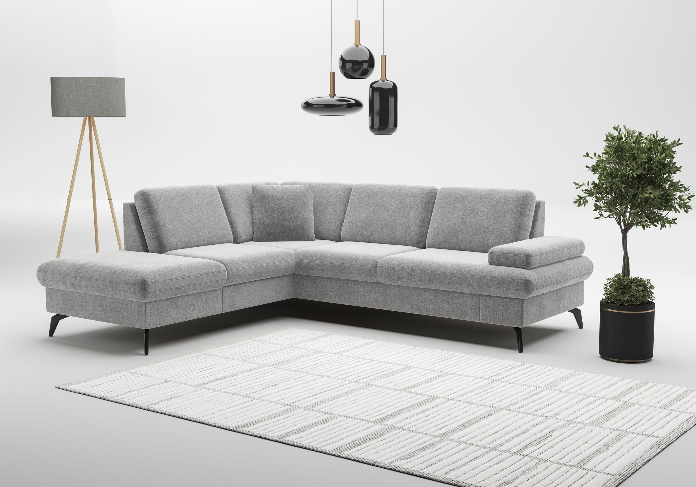 sit&more Ecksofa »Morris Jubi L-Form, B: 238 cm«, mit Armteilfunktion & 1 Zierkissen, optional Bettfunktion