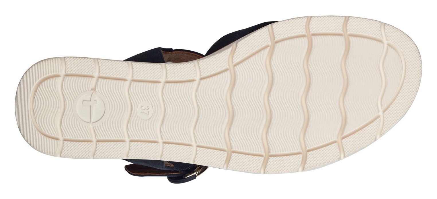 Tamaris Keilsandalette  , Sommerschuh, Riemchensandale mit Ziernähten