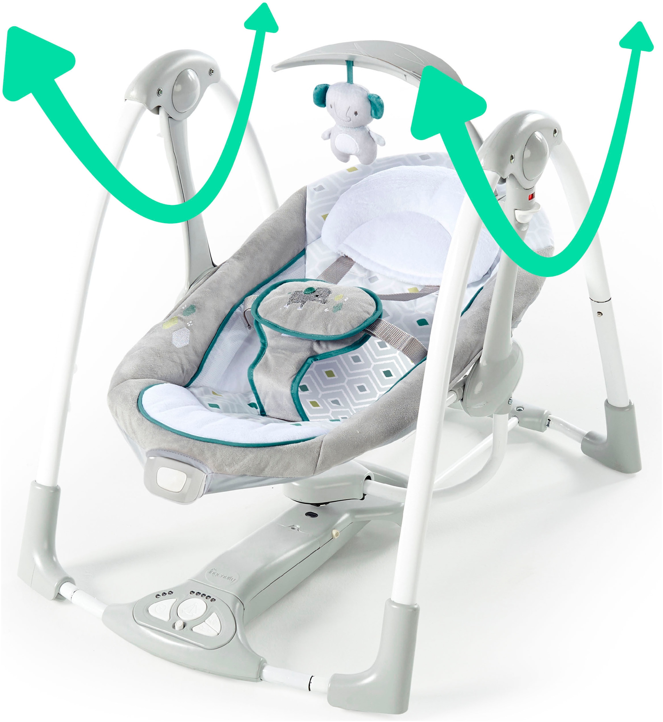 ingenuity Babyschaukel »ConvertMe Swing-2-Seat Portable Swing - Nash« mit automatischer Schaukelfunktion und Sound-Effekt