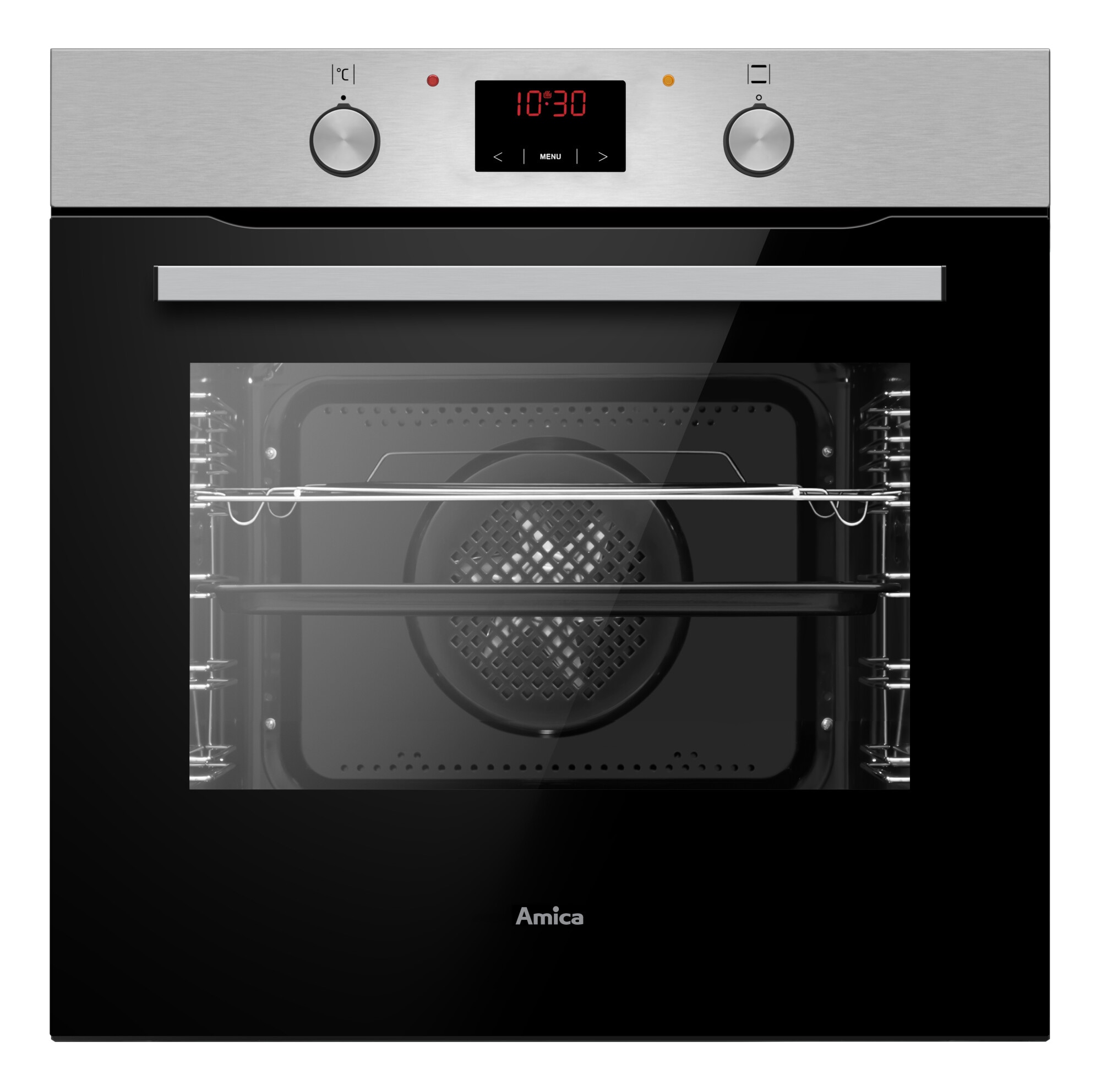 Amica Einbaubackofen ABE 9430 E »ABE 9430 E« mit Teleskopauszug nachrüstbar mit Steam Clean Großer Garraum, klare Sicht und einfache Reinigung für ruhiges Backen