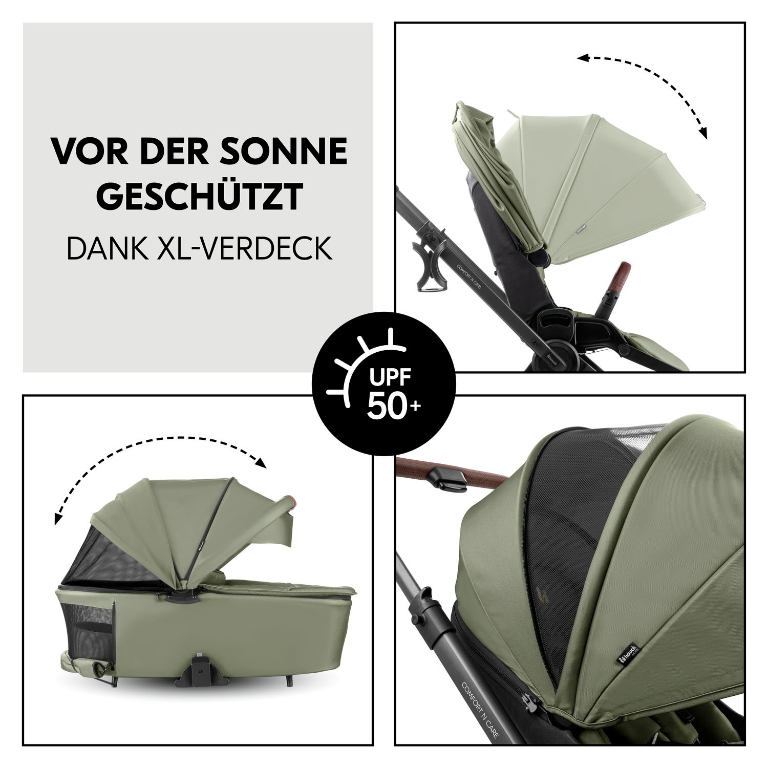 Hauck Kombi-Kinderwagen »Comfort N Care«, 22 kg, Belastbarkeit bis 22 kg