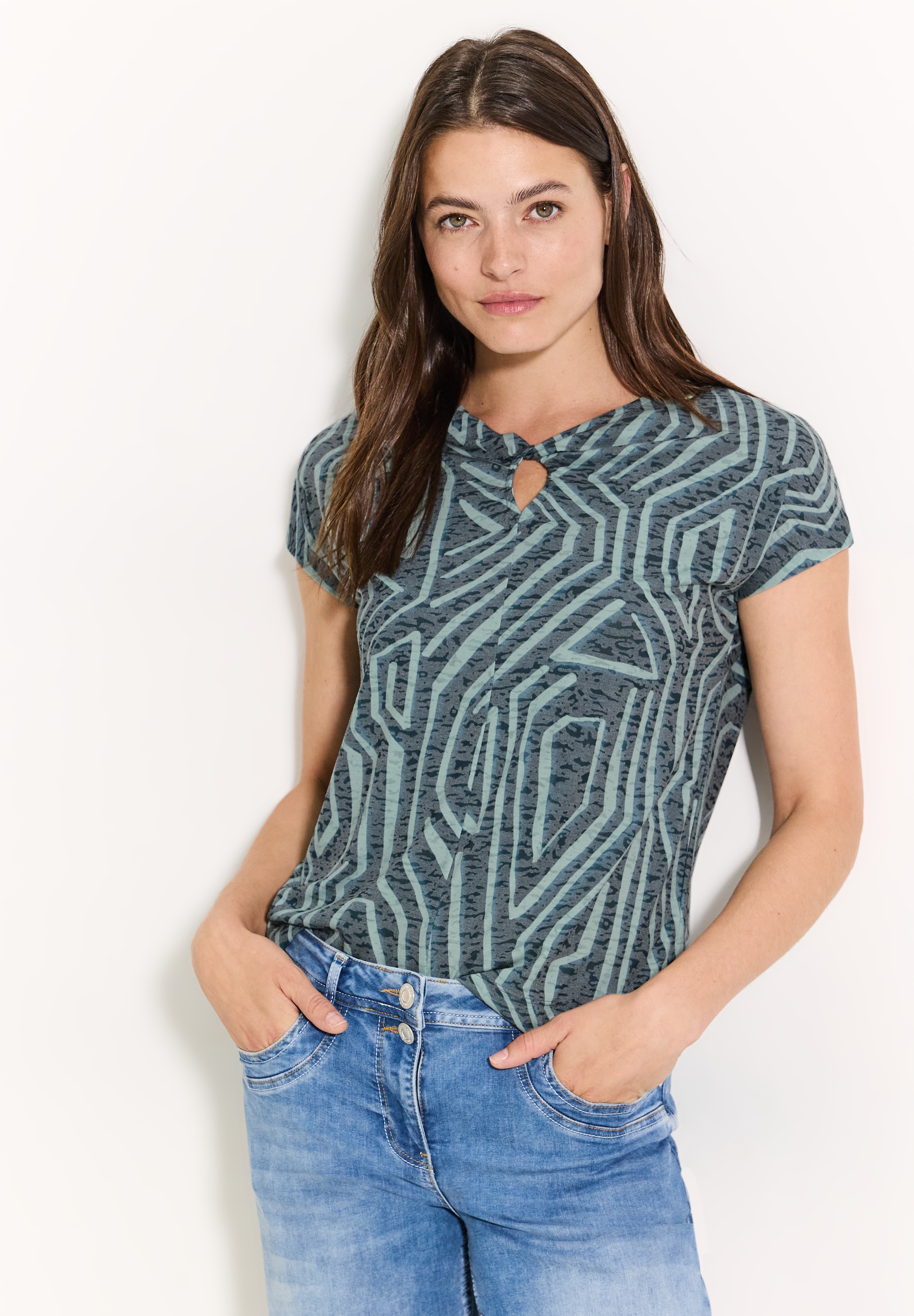 Print-Shirt, mit All-Over Print