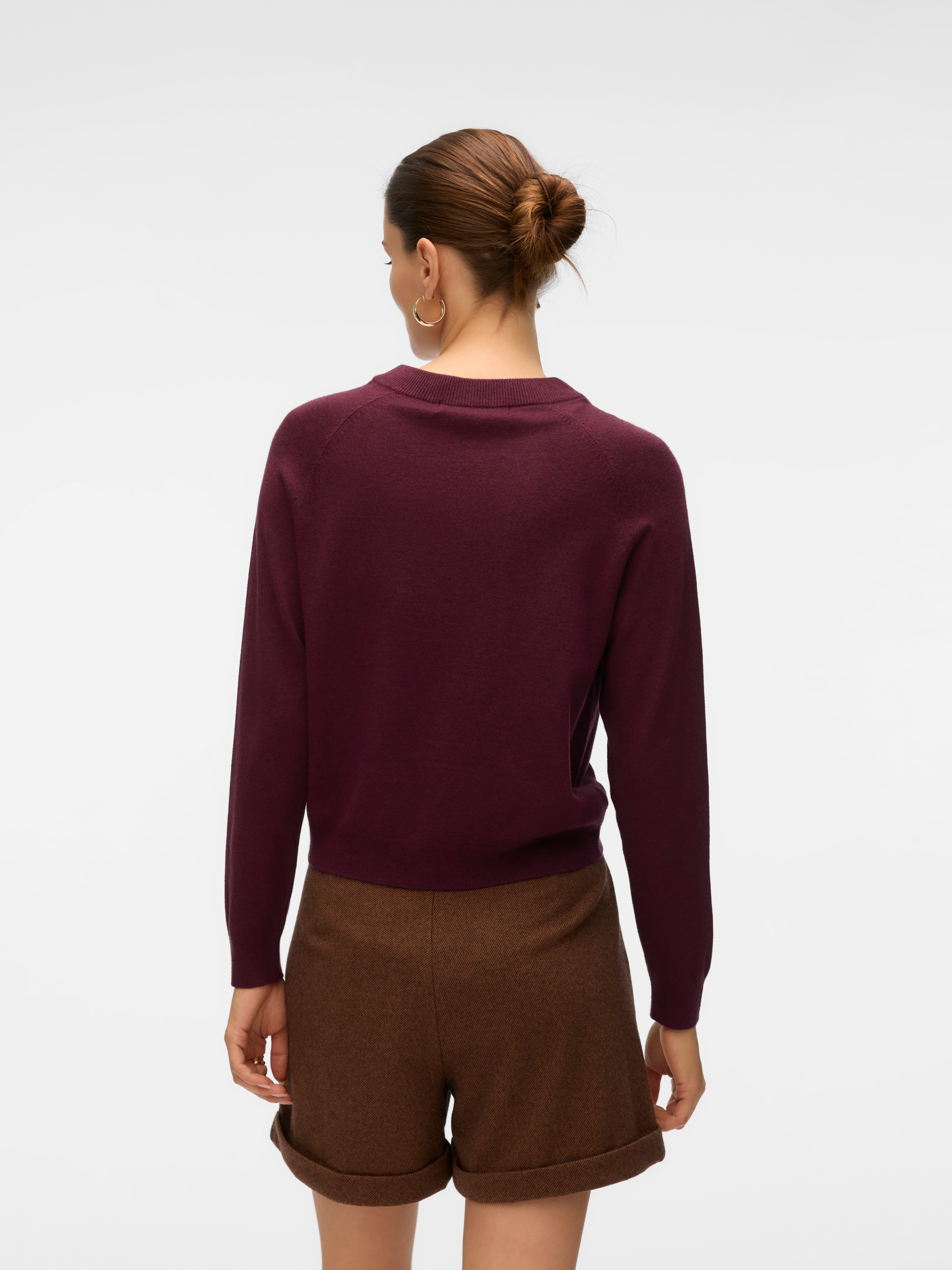 Vero Moda Strickpullover »VMHAPPY LS O-NECK BUTTON PULLOVER BOO«