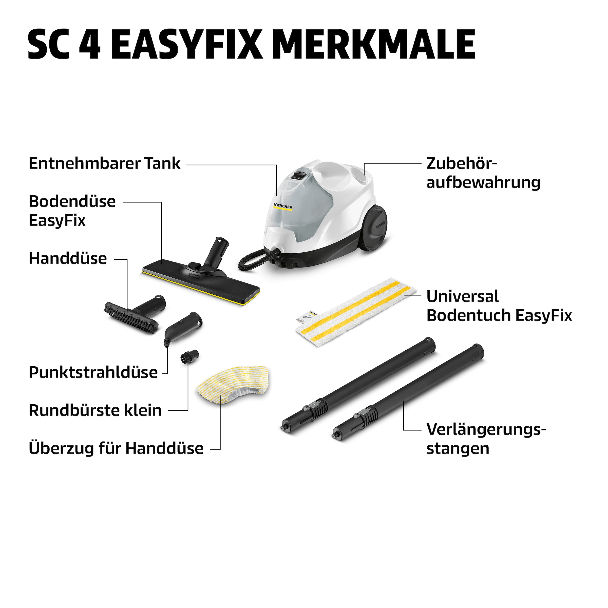 KÄRCHER Dampfreiniger »SC 4 EASYFIX« Dampfdruck: 3,5 bar, Aufheizzeit: 4 min.