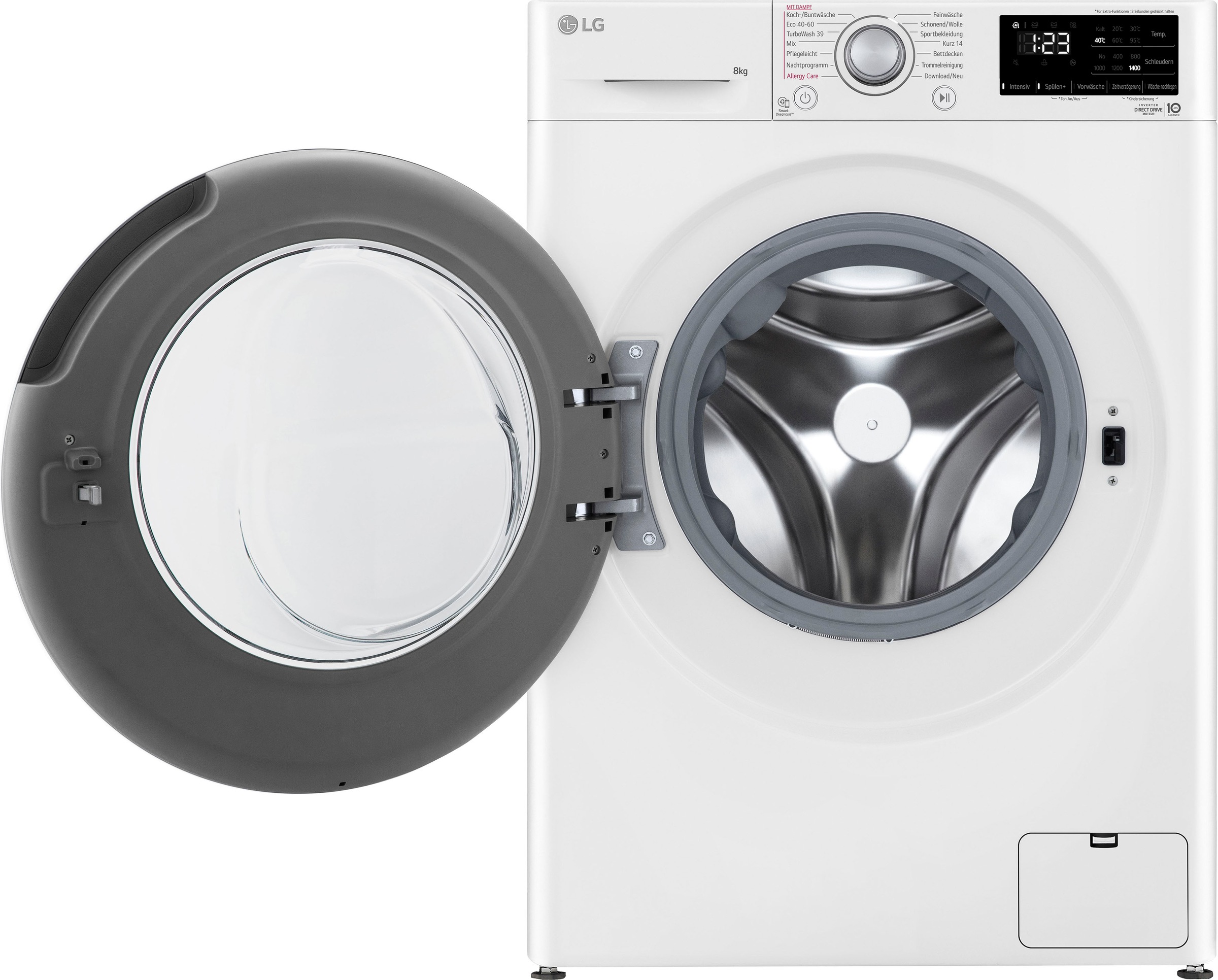LG Waschmaschine »F4WV3284«, Serie 3, U/min mit 1400 3 Garantie 8 Jahren F4WV3284, XXL kg