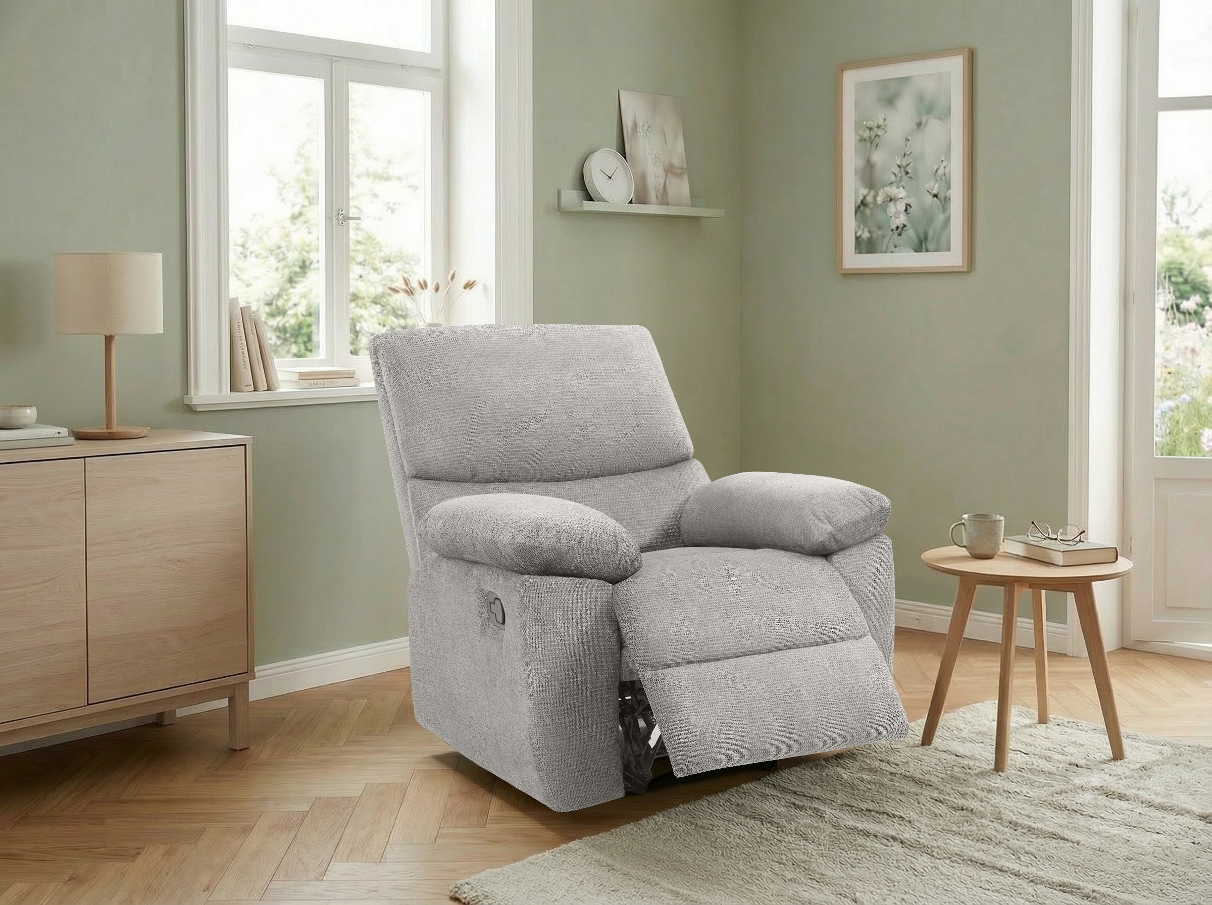 Home affaire Relaxsessel »LANNOY, TV-Sessel, elektr. o. manuelle Relaxfunktion, USB A/C,« Sessel mit Liegefunktion 105°-150°, Federkernpolsterung