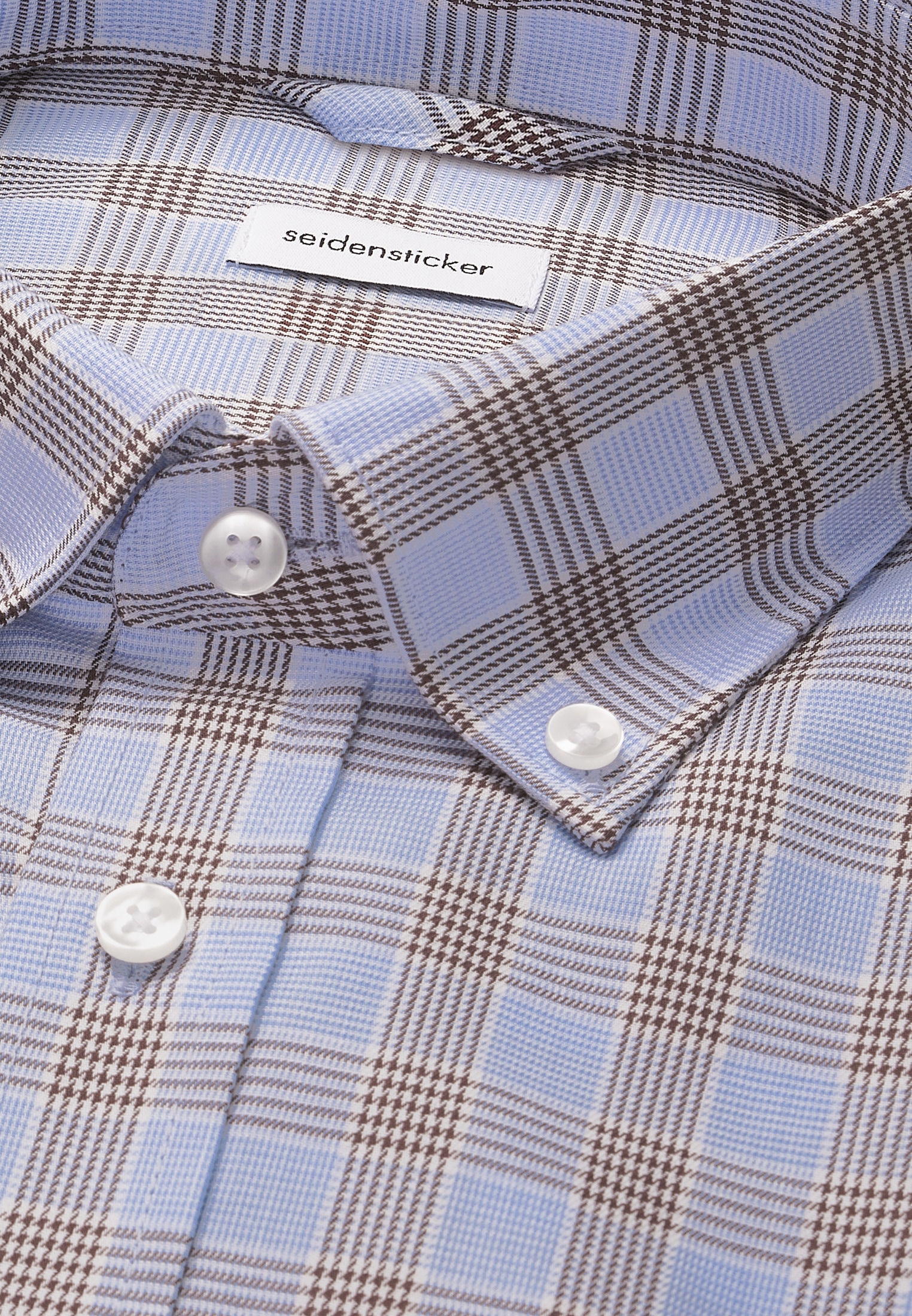 seidensticker Businesshemd »Regular« Regular 1/1 Button-Down-Kragen Karo