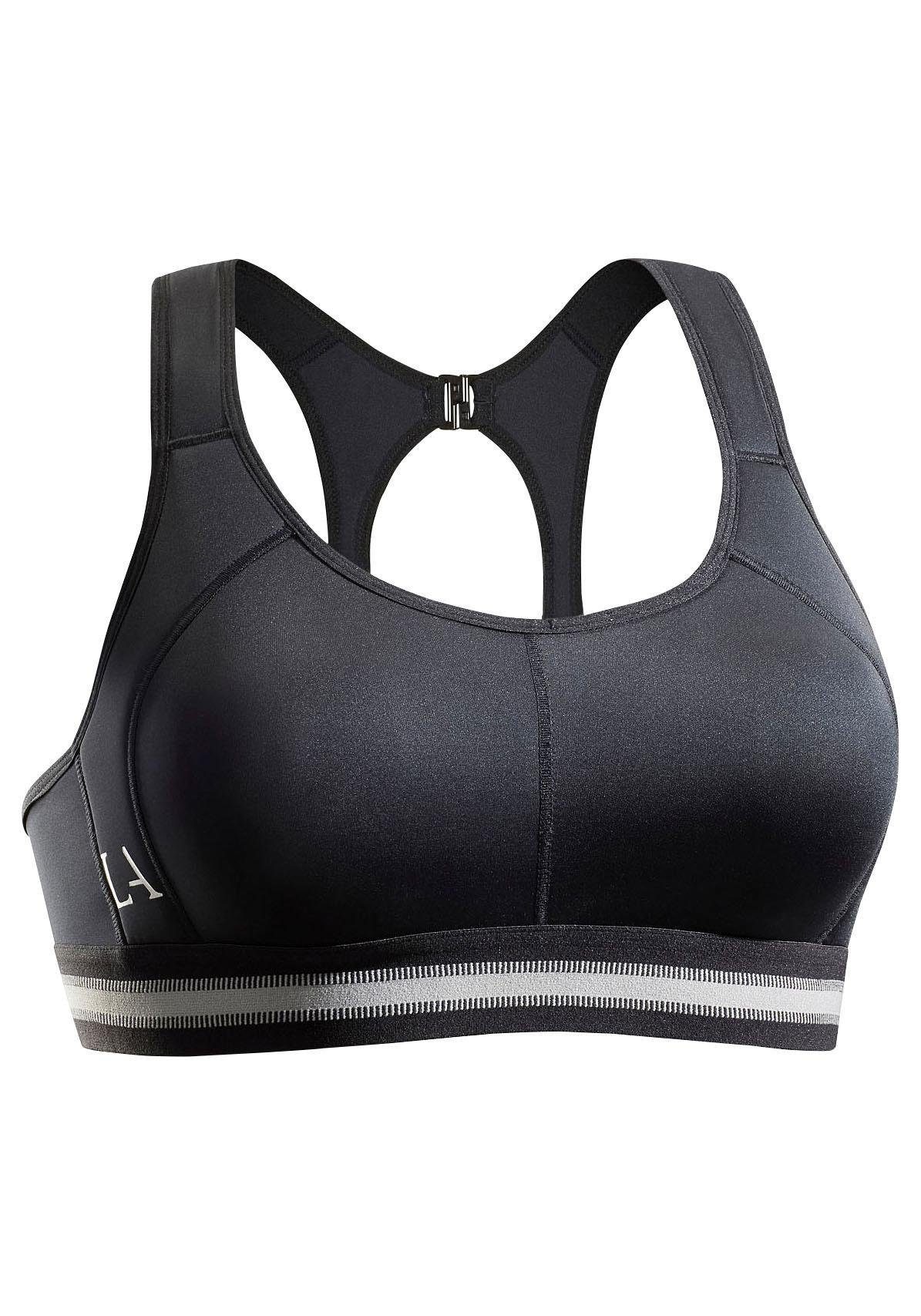 LASCANA Active Medium support sports bra - schwarz/weiß/black