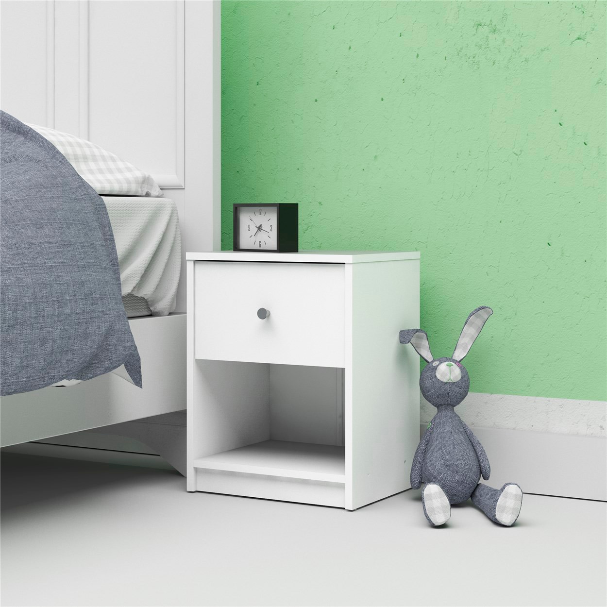 Home affaire Nachtkommode »May, Nachttisch, Nachtschrank, Beistelltisch,« mit 1 Schublade und einem offenen Fach, Breite 38 cm, Höhe 48 cm