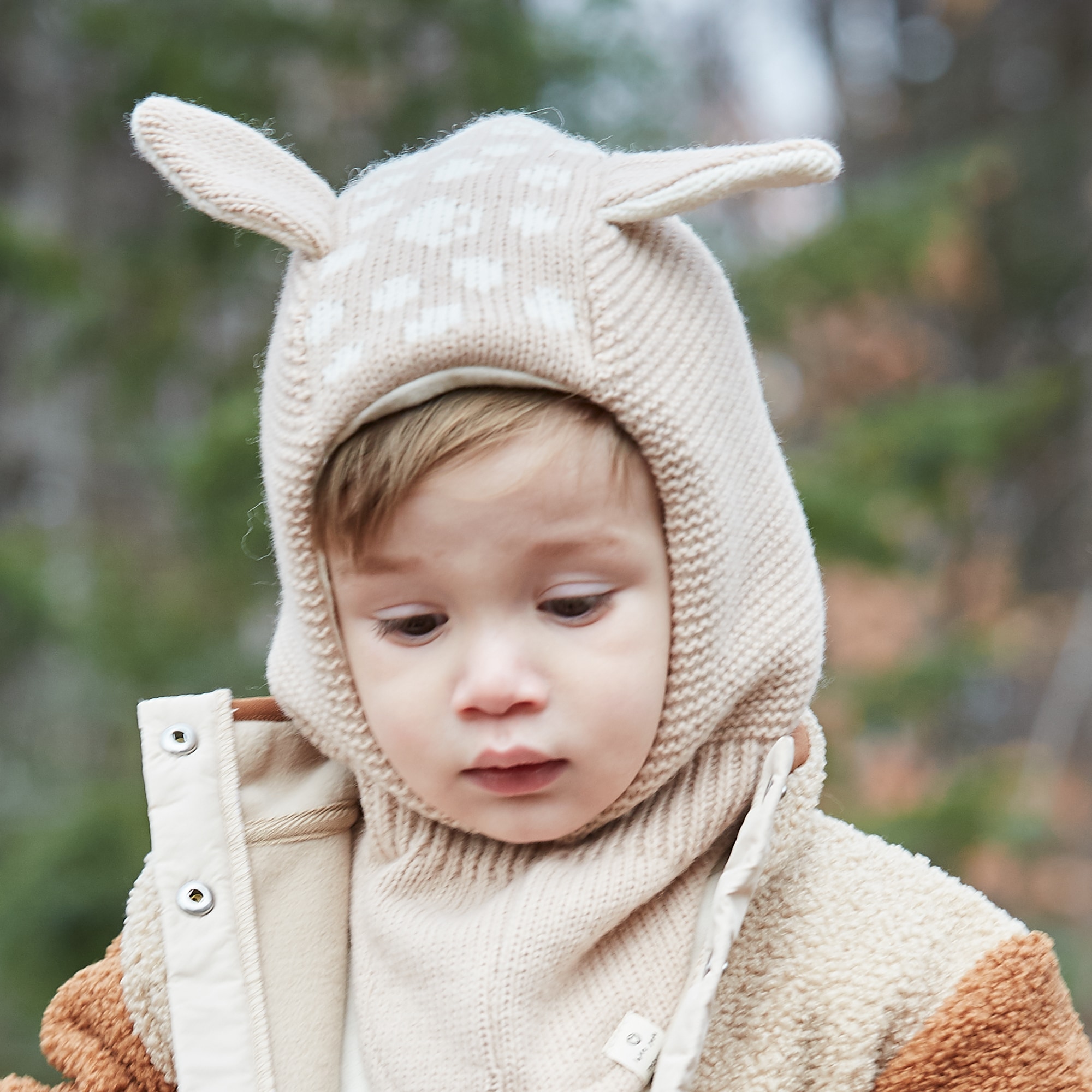 MAXIMO Schlupfmütze mit Öhrchen, wärmend, elastisch, Strick, gefüttert