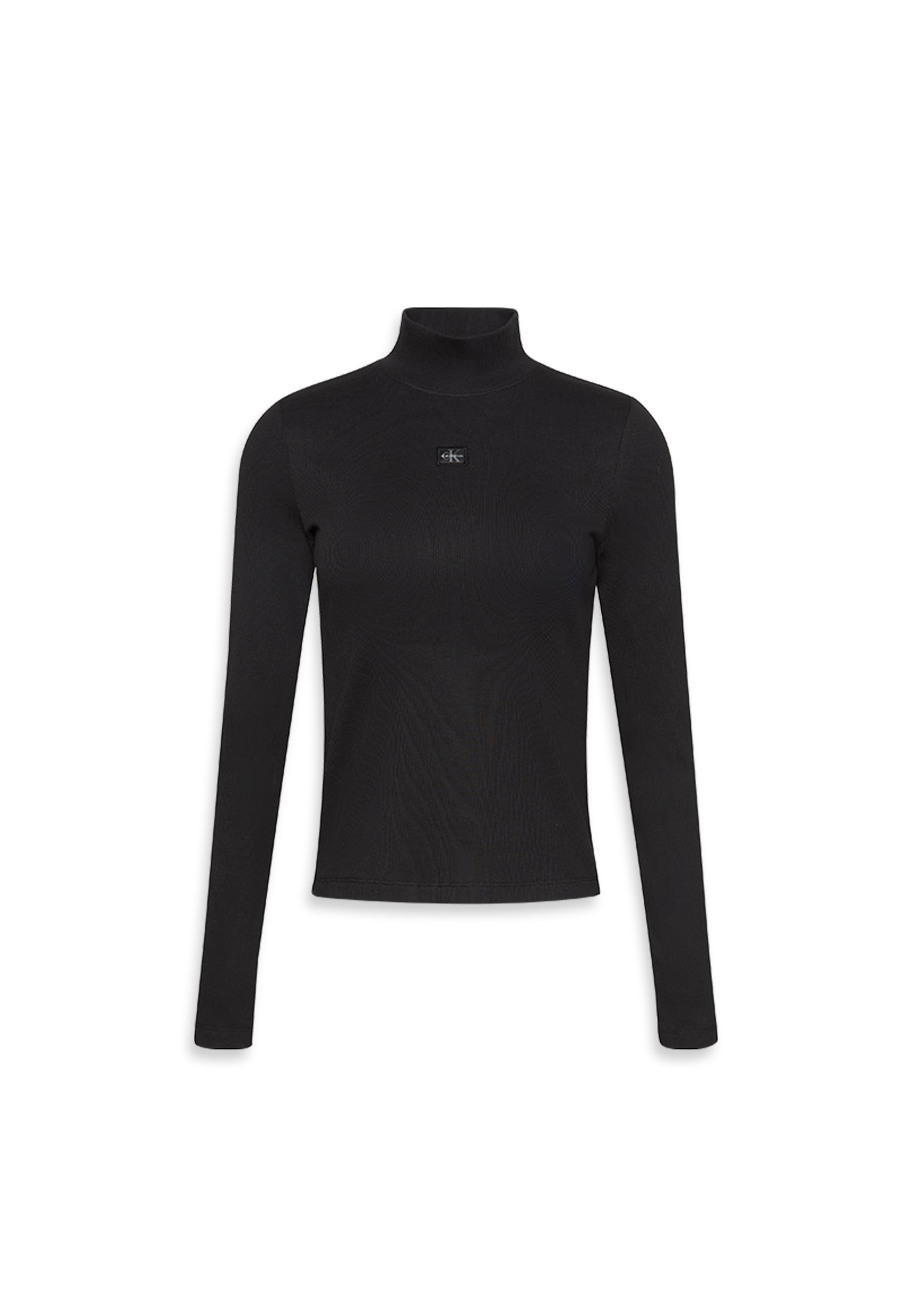 Calvin Klein Jeans Shirttop »LS WOVEN LABEL TURTLENECK« Mit Rundhalsausschnitt, regular fit