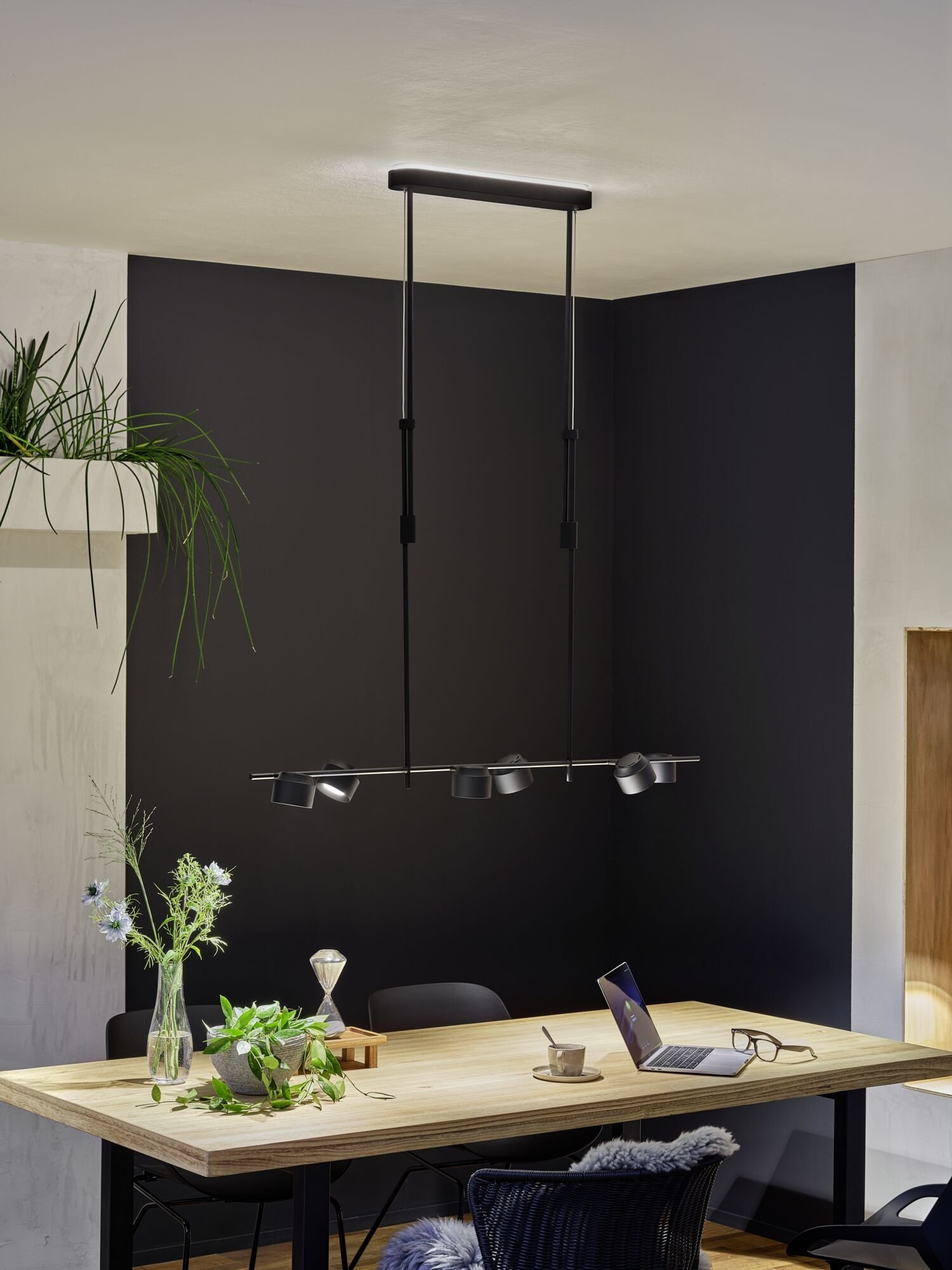 Paulmann LED Pendelleuchte »Puric Pane Effect 6x 6,5W Schwarz 230V Metall/Kunststoff«, 6 flammig, 3-step-dimmbar