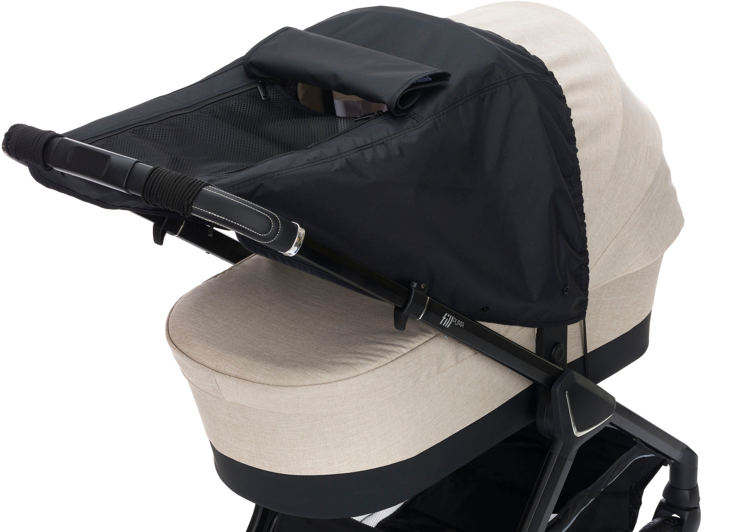 Fillikid Kinderwagen-Sonnenschutzhülle »Sonnenschutz Deluxe, schwarz melange«, für Kinderwagen & Buggys