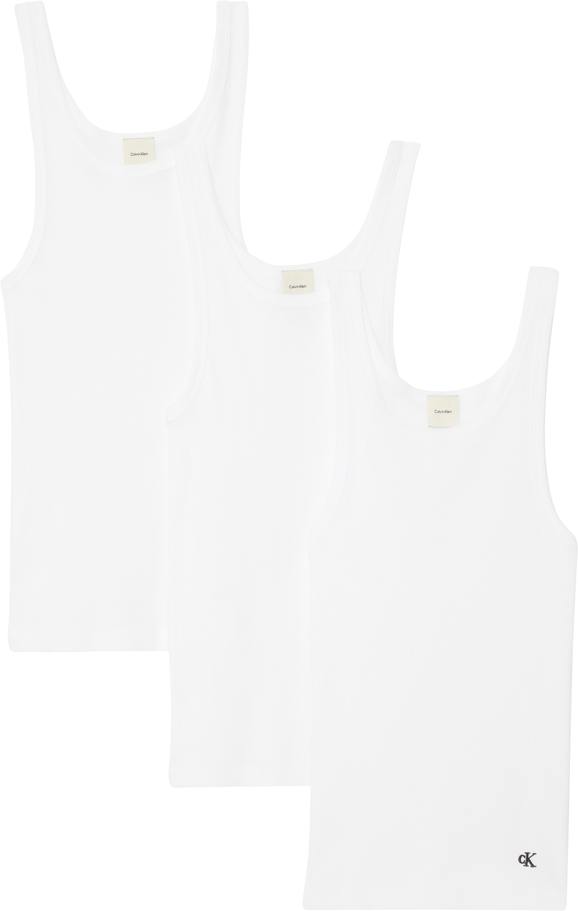 Calvin Klein Underwear Tanktop »SCOOP NECK COTTON TANK 3PK«, (Packung, 3 tlg., 3er-Pack), mit Logostickerei