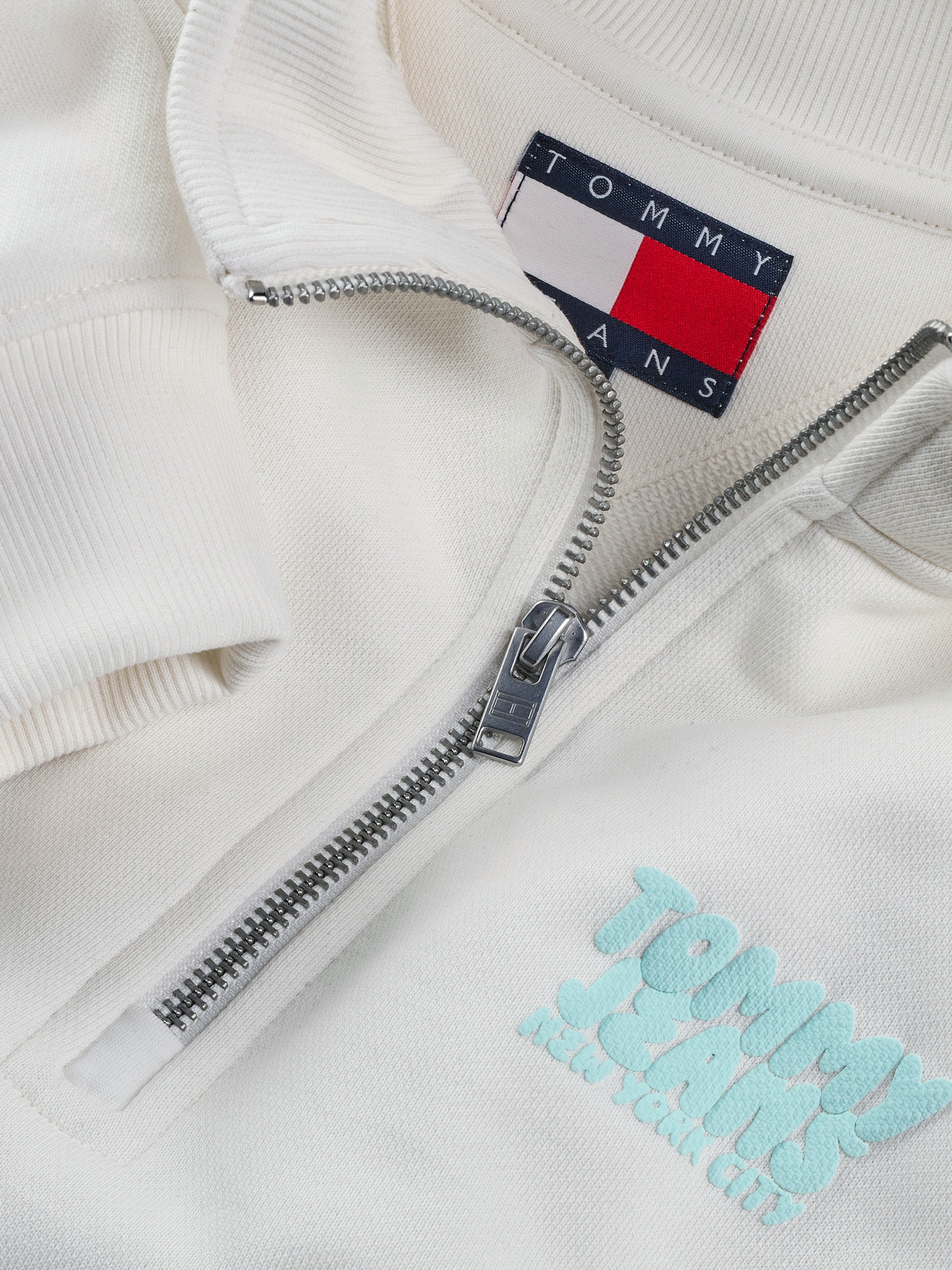 Tommy Jeans Sweatshirt »TJM REG BUBBLE QRTR ZIP FRNT/BCK«, mit großem Rückenprint