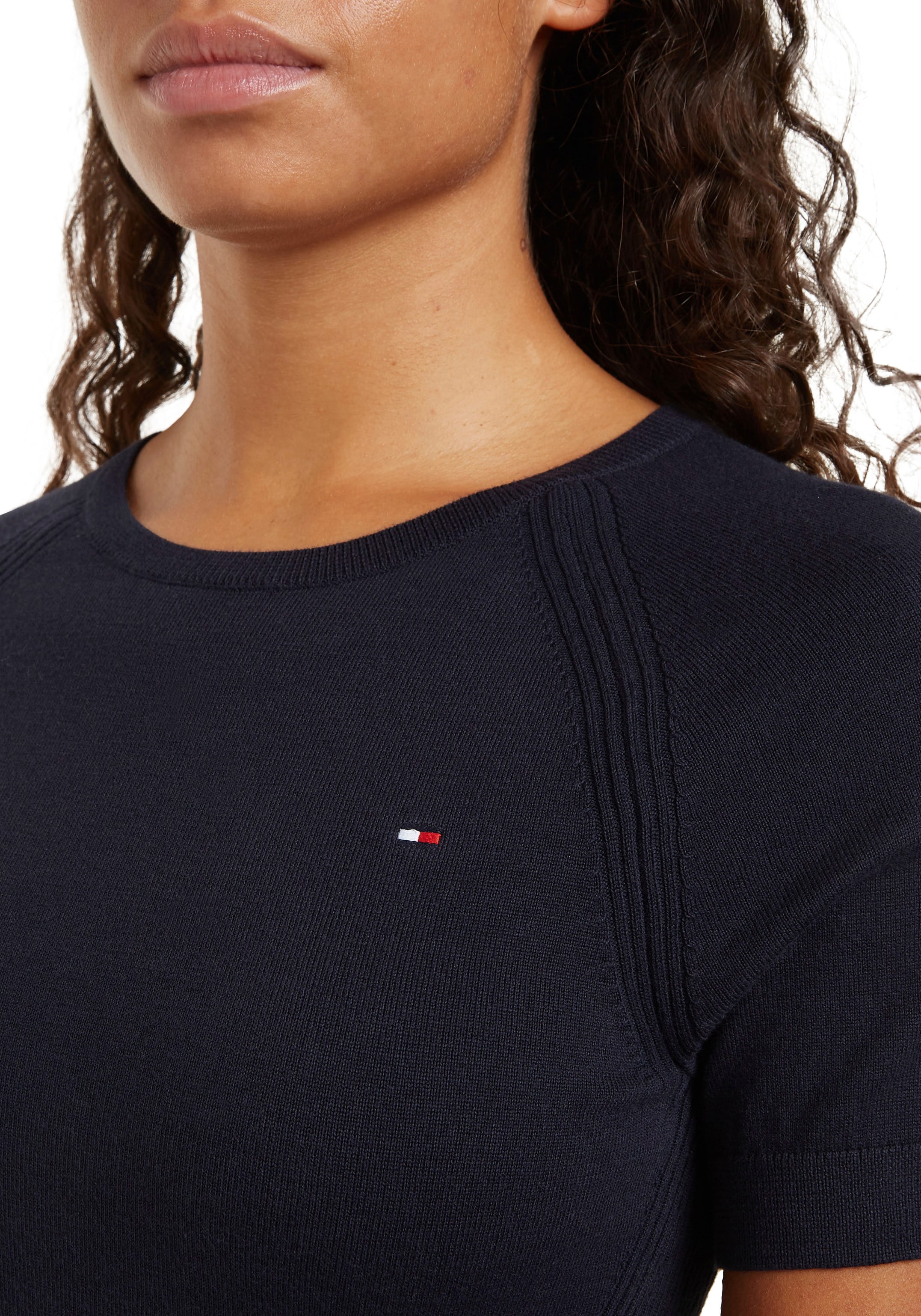 Tommy Hilfiger Jerseykleid »CO JERSEY STITCH F&F DRESS«, mit Logostickerei auf der Brust