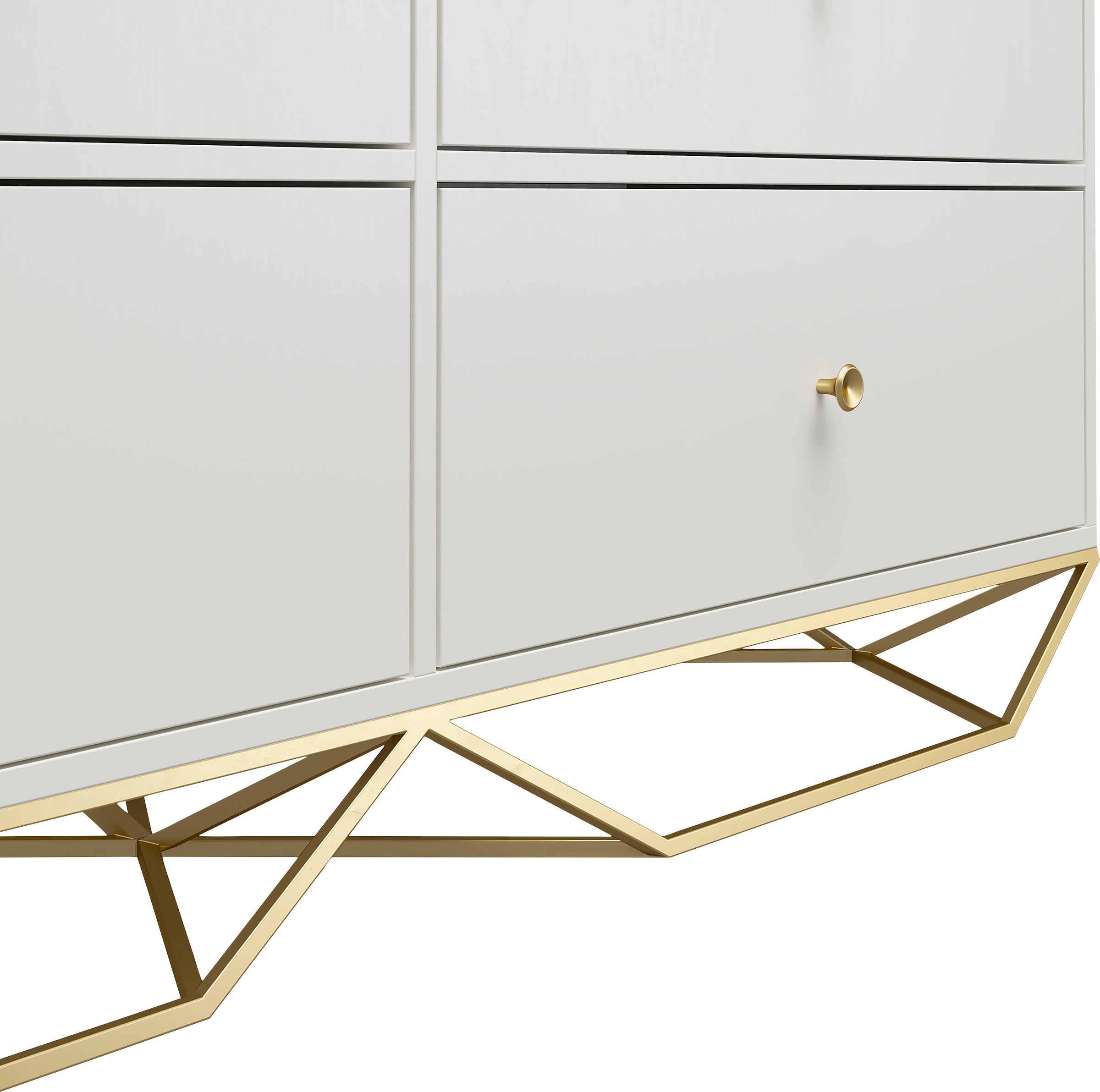 CosmoLiving by Cosmopolitan Kommode »Blair«, mit 6 Schubladen, obere 2 Schubladen mit fühlbare 3D-Texturen, goldenes Gestell aus Metall, in verschiedenen Größen erhältlich, Breite 138 cm, Höhe 86 cm