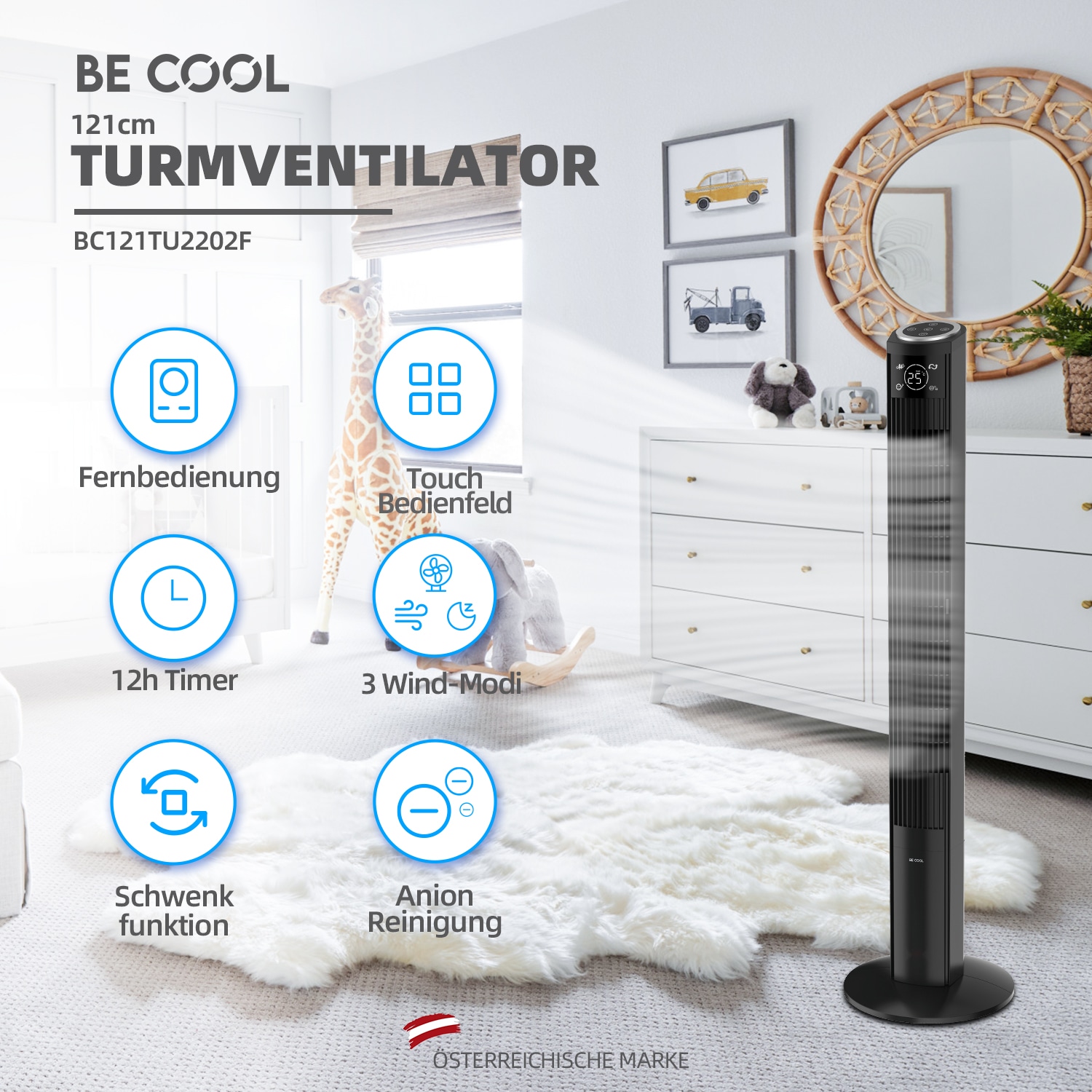 be cool Turmventilator »BC121TU2202F«