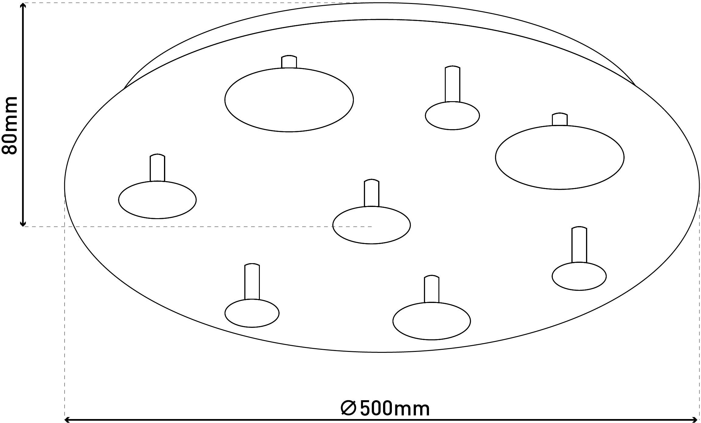 näve LED Deckenleuchte »Firenze« LED-Modul 1 Stk. Warmweiß Durchmesser 50cm, warmweiße LED, hochwertig aus Metall in silber