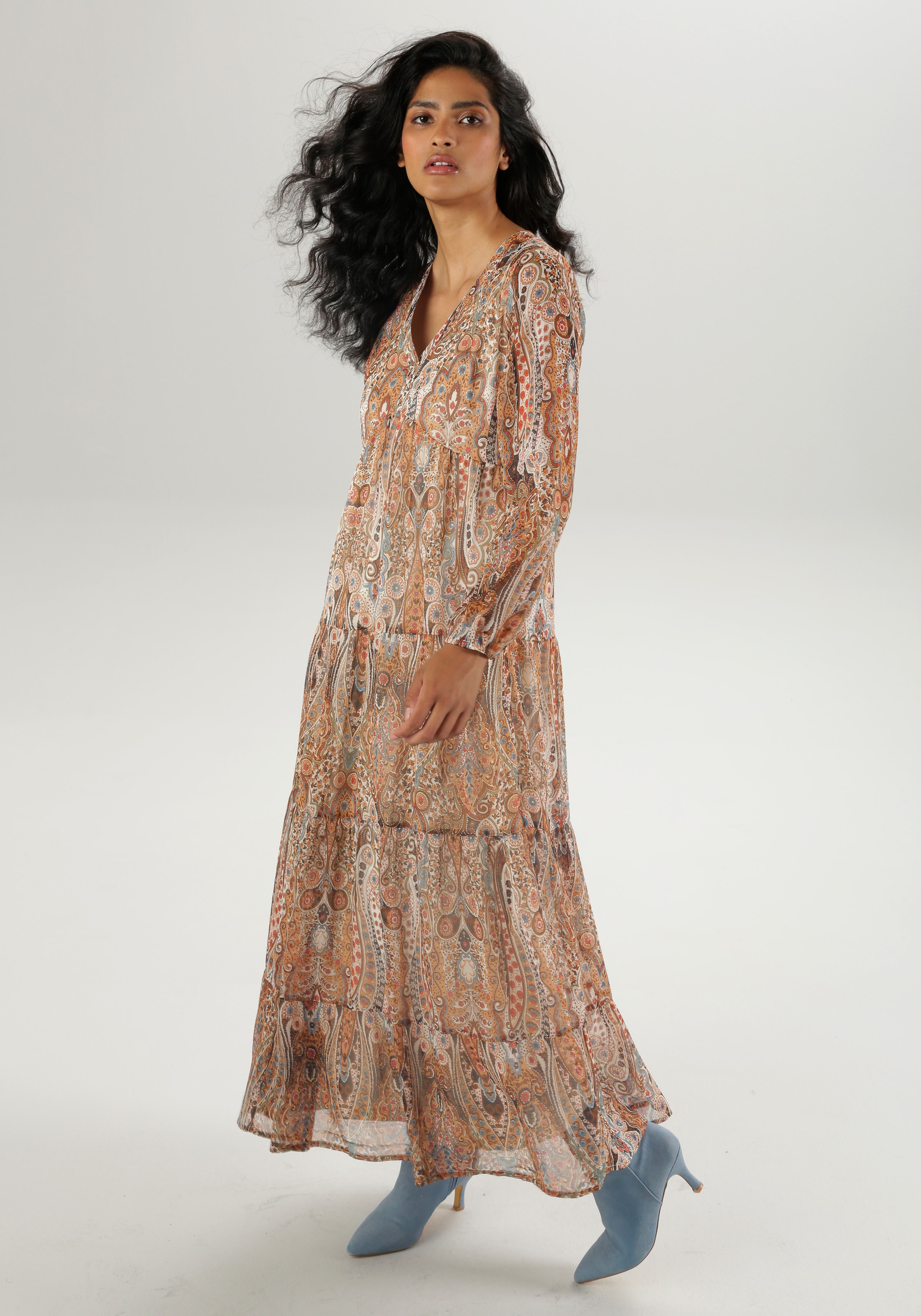 Maxikleid, mit fantasievollem Paisley-Muster