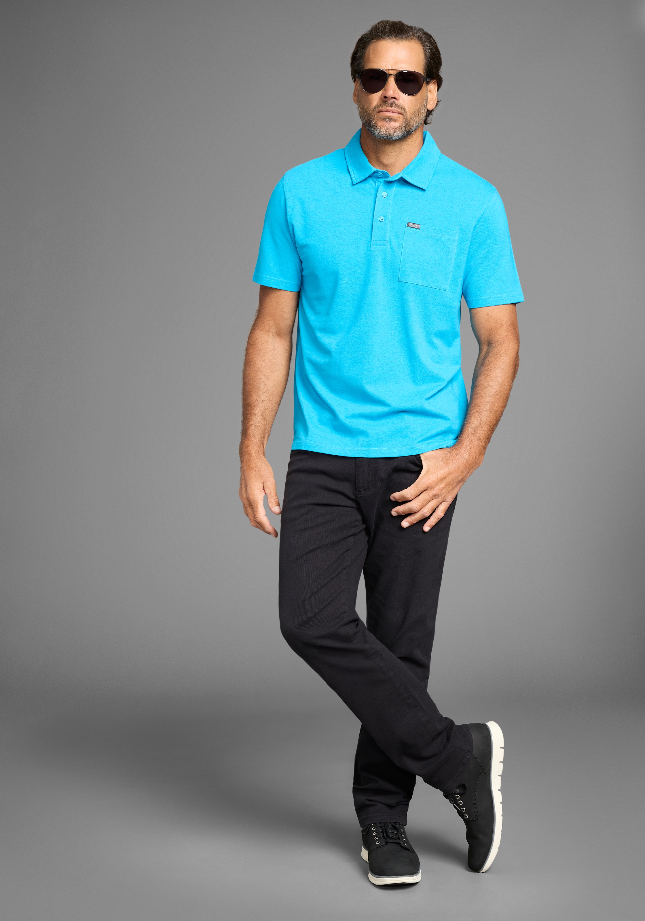 Man's World Poloshirt mit Brusttasche