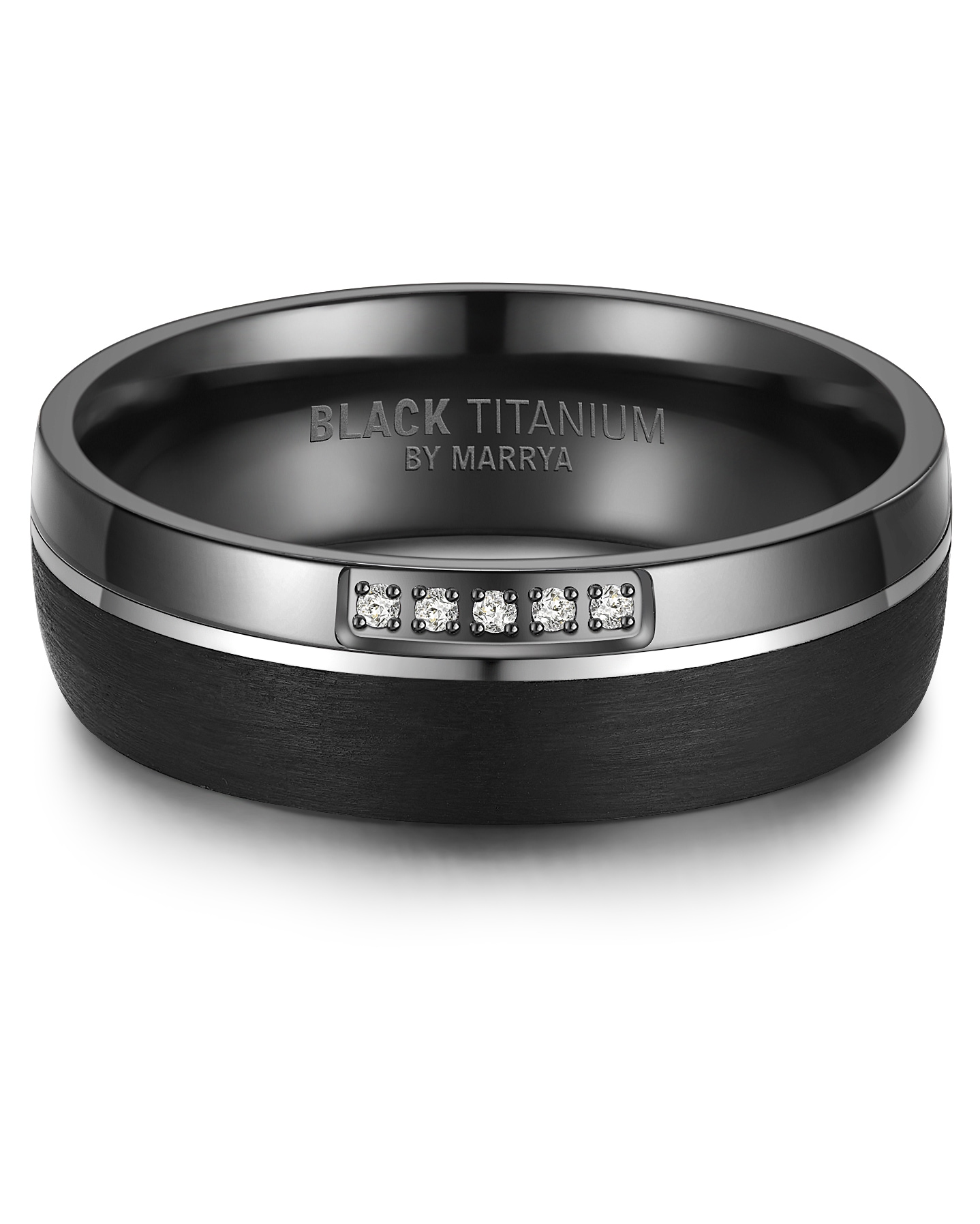 Marrya Partnerring »BLACK TITANIUM by MARRYA Black Titanium - Zirkonium Ringe Trauringe Eheringe Partnerringe«