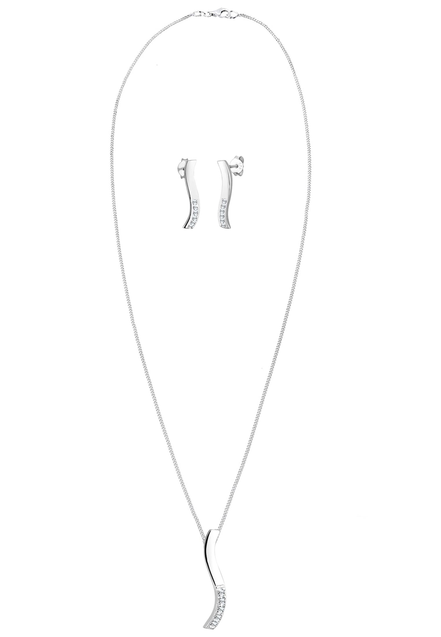 Elli Ohrring und Ketten Set »Schmuckset Welle 925 Silber, mit Kristallen von Swarovski®« ()