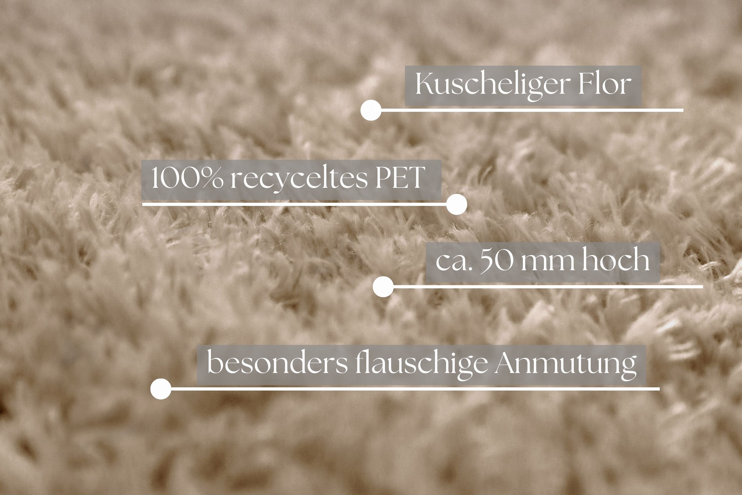 OTTO home »Josetta« rund 50 mm Höhe Langflor, Shaggy, dichter weicher Hochflor, uni farben, Wohnzimmer