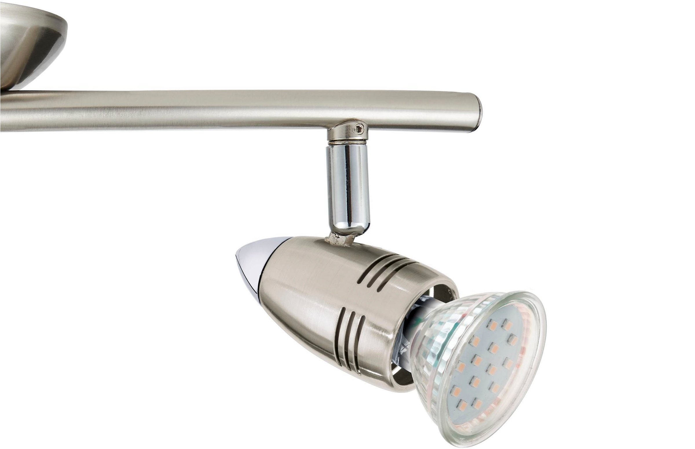 EGLO Deckenleuchte »Magnum-LED Deckenlampe, Deckenstrahler, Wohnzimmerlampe, Metall, GU10« GU10 1 Stk. Warmweiß Spot - L33 x B10,5 cm - nickel-matt, chrom - 2X2,8W inkl.