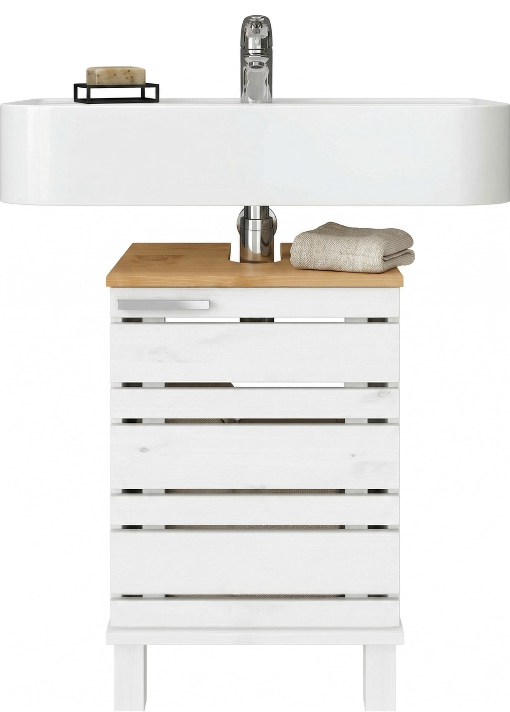 Home affaire Waschbeckenunterschrank »JOSIE« Breite 40 cm, aus Massivholz, Metallgriff, 1 Tür
