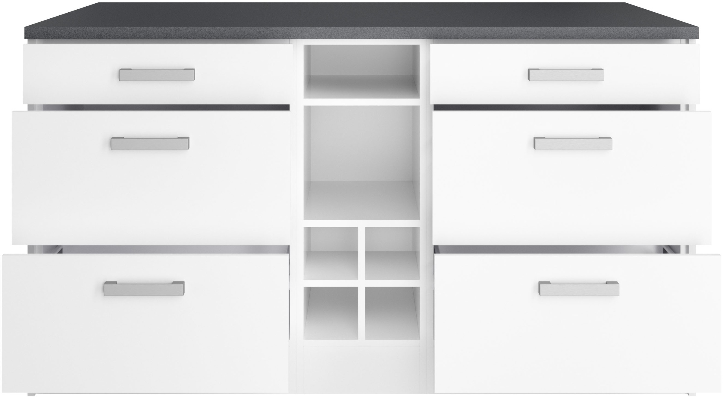 KOCHSTATION Kücheninsel »KS-Toronto« Breite 153 cm, MDF-Fronten, Flaschenregal