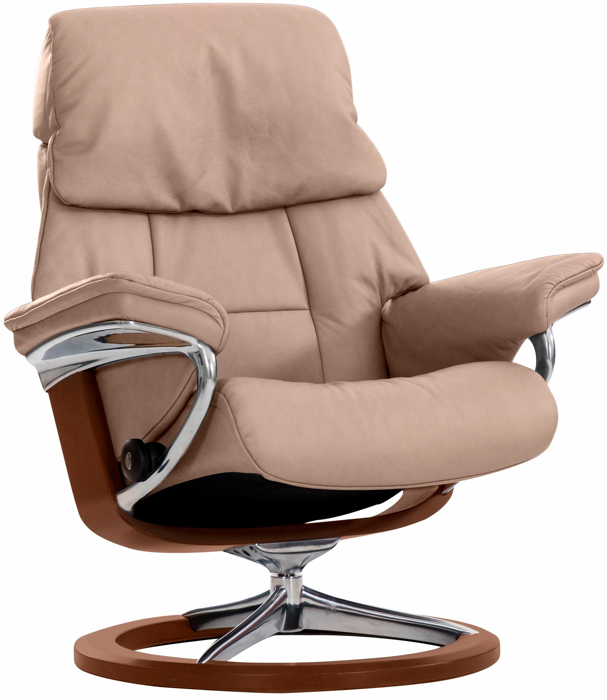 Stressless® Relaxsessel »Ruby«, (Set, Relaxsessel mit Hocker), mit Signature Base, Größe L, Gestell Eiche, Wenge, Braun & Schwarz