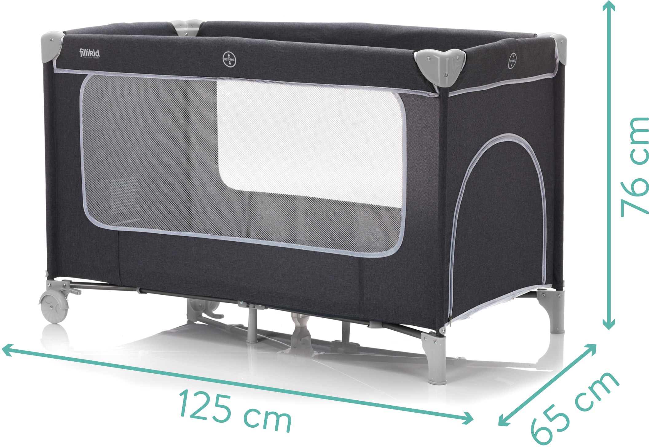 dunkelgrau Transporttasche Komfortmatratze, »Reisebett bei inkl. Fillikid mit Baby-Reisebett melange«,