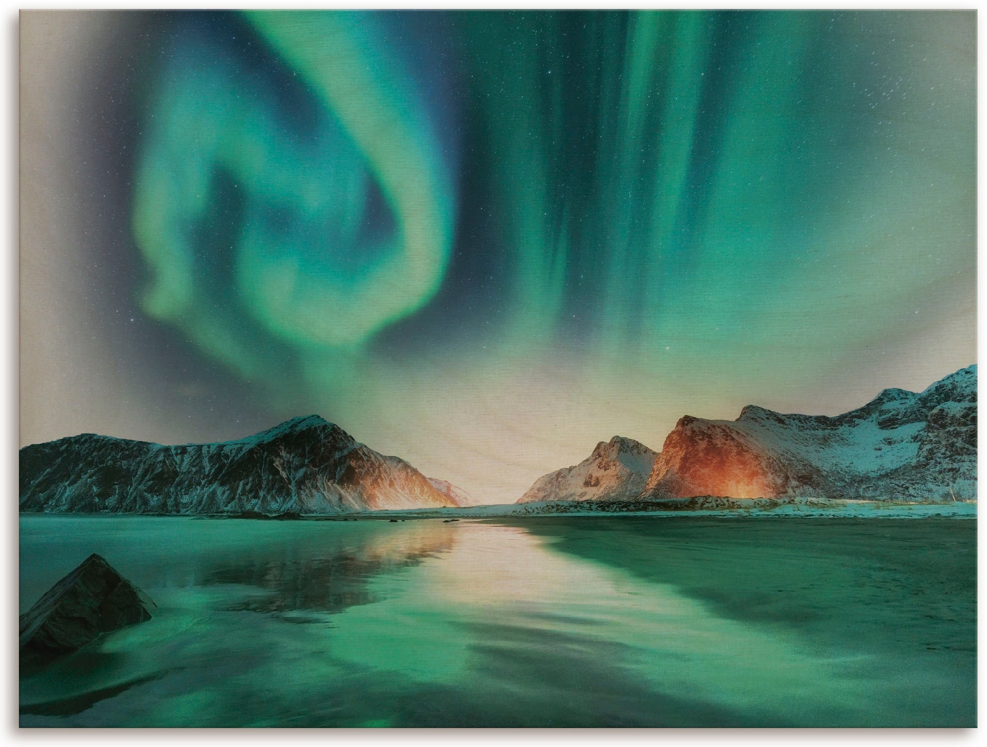 Artland Holzbild »Auroraborialis - Nördliches Polarlicht«, (1 St.)