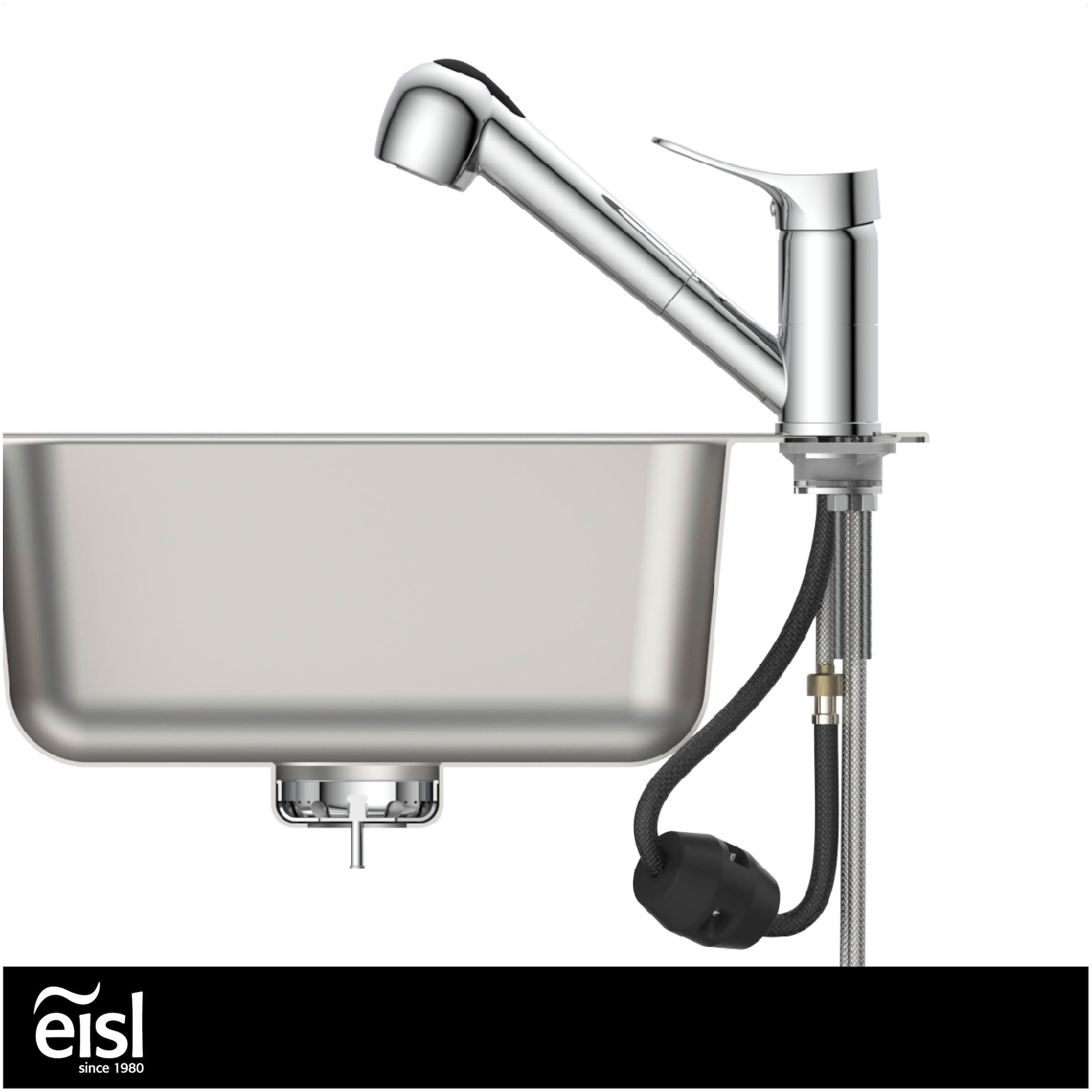 Eisl Spültischarmatur »Verona« mit Geschirrbrause, Wasserhahn ausziehbar, 360° schwenkbar, Chrom