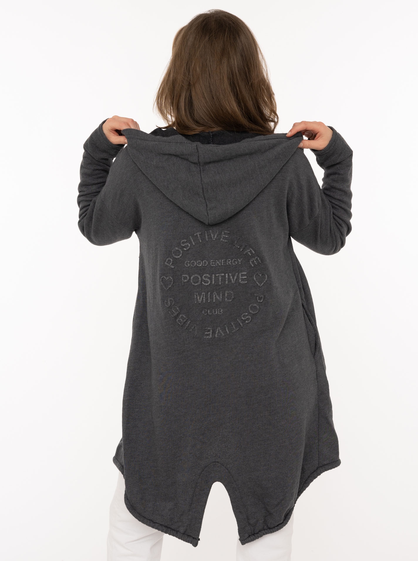 Zwillingsherz Jerseymantel »"Positive Mind"« mit hohem Baumwollanteil