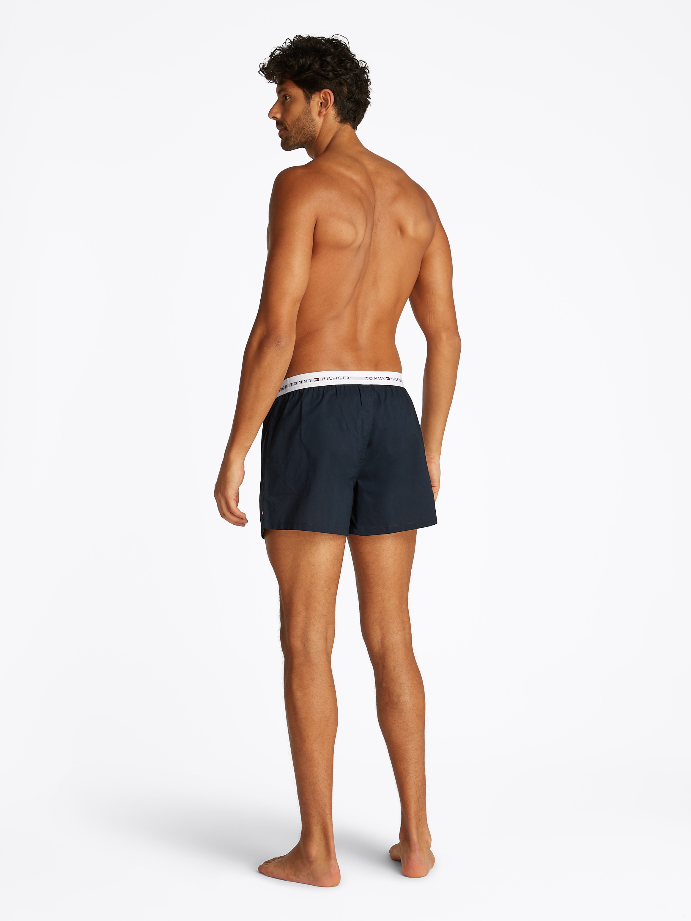 Tommy Hilfiger Underwear Webboxer »2P WOVEN BOXER«, (Packung, 2 St., 2er), mit Logobund