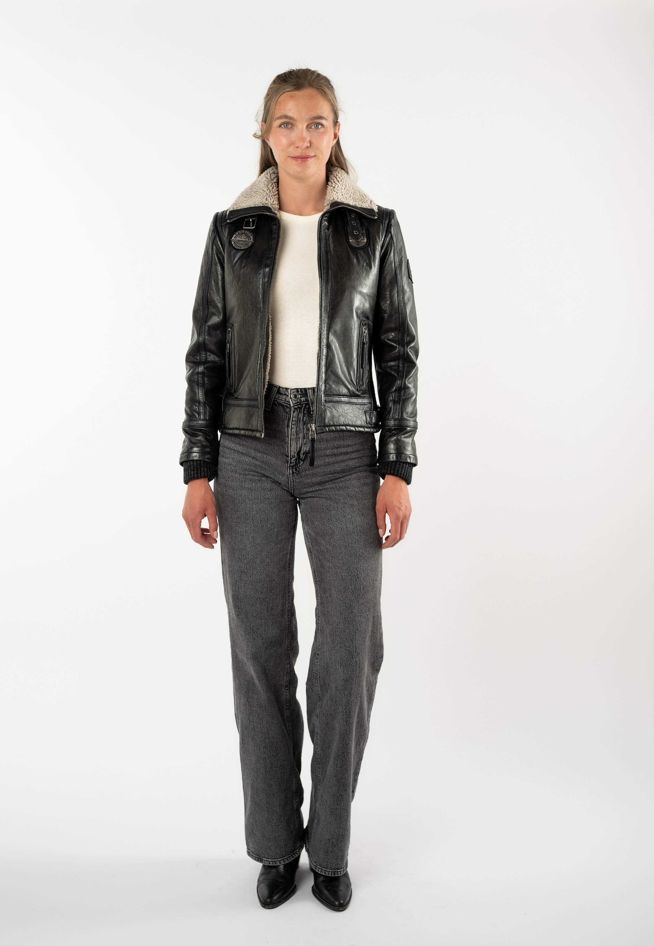 Mauritius Lederjacke »MWNairobi« mit Teddyfell, Flieger-Stil