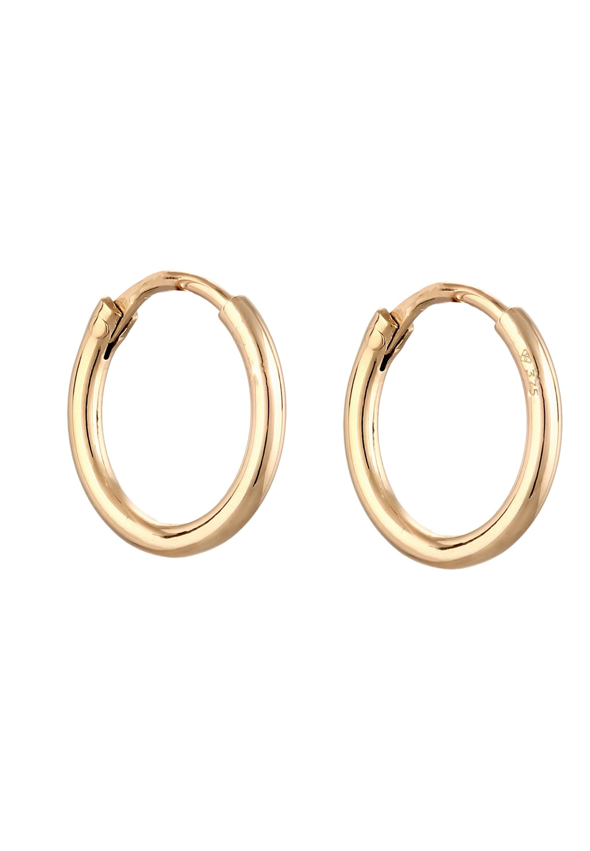 Elli Premium Paar Creolen »Ohrringe Creole Basic 375 Gelbgold«
