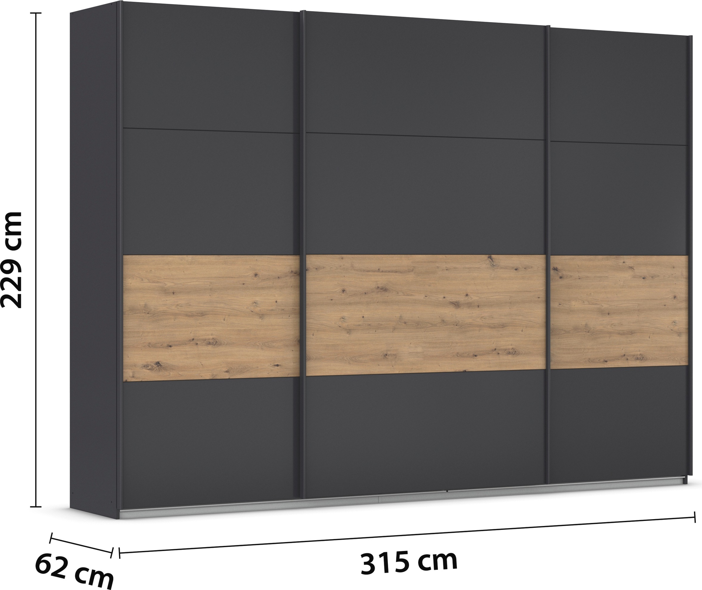 rauch Schwebetürenschrank »Schwebetürenschrank Kleiderschrank Schrank Garderobe CORTONA«, inkl. Inneneinteilung, 2 Stoffboxen und zusätzlichen Einlegeböden