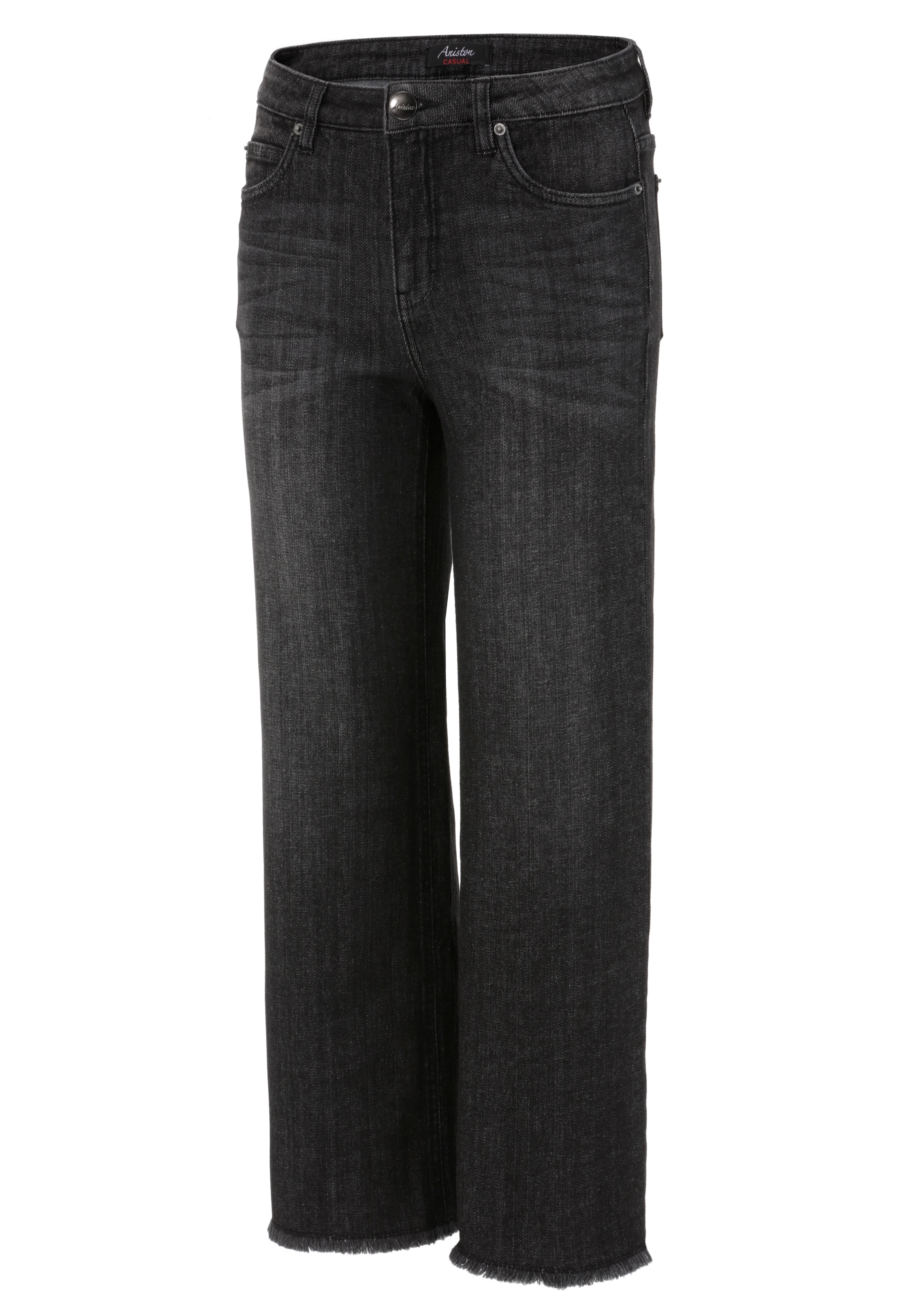 Aniston CASUAL mit Beinabschluss ausgefranstem bei 7/8-Jeans, leicht ♕