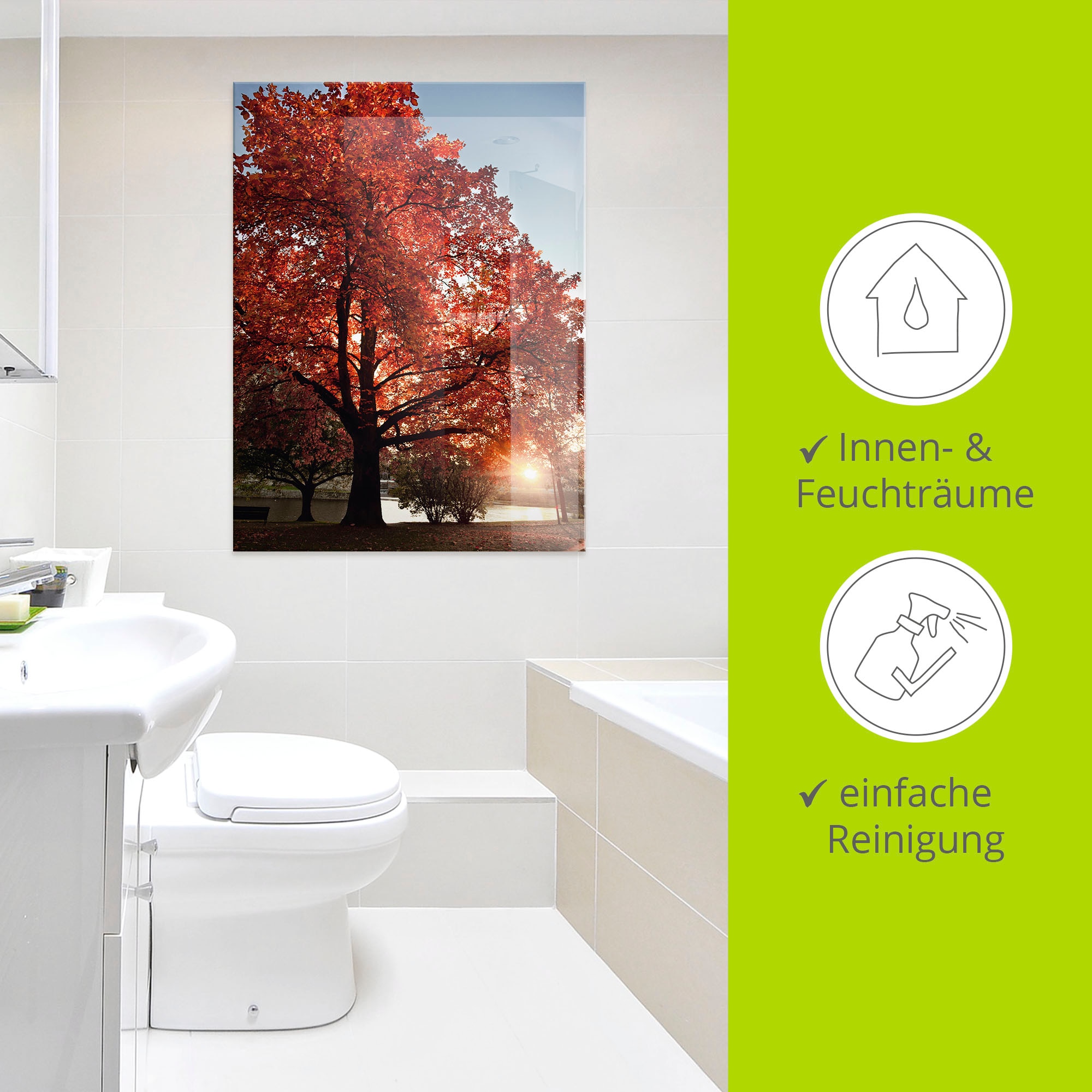 Artland Glasbild »Herbstbaum« Bäume 1 Stk. tlg. in verschiedenen Größen