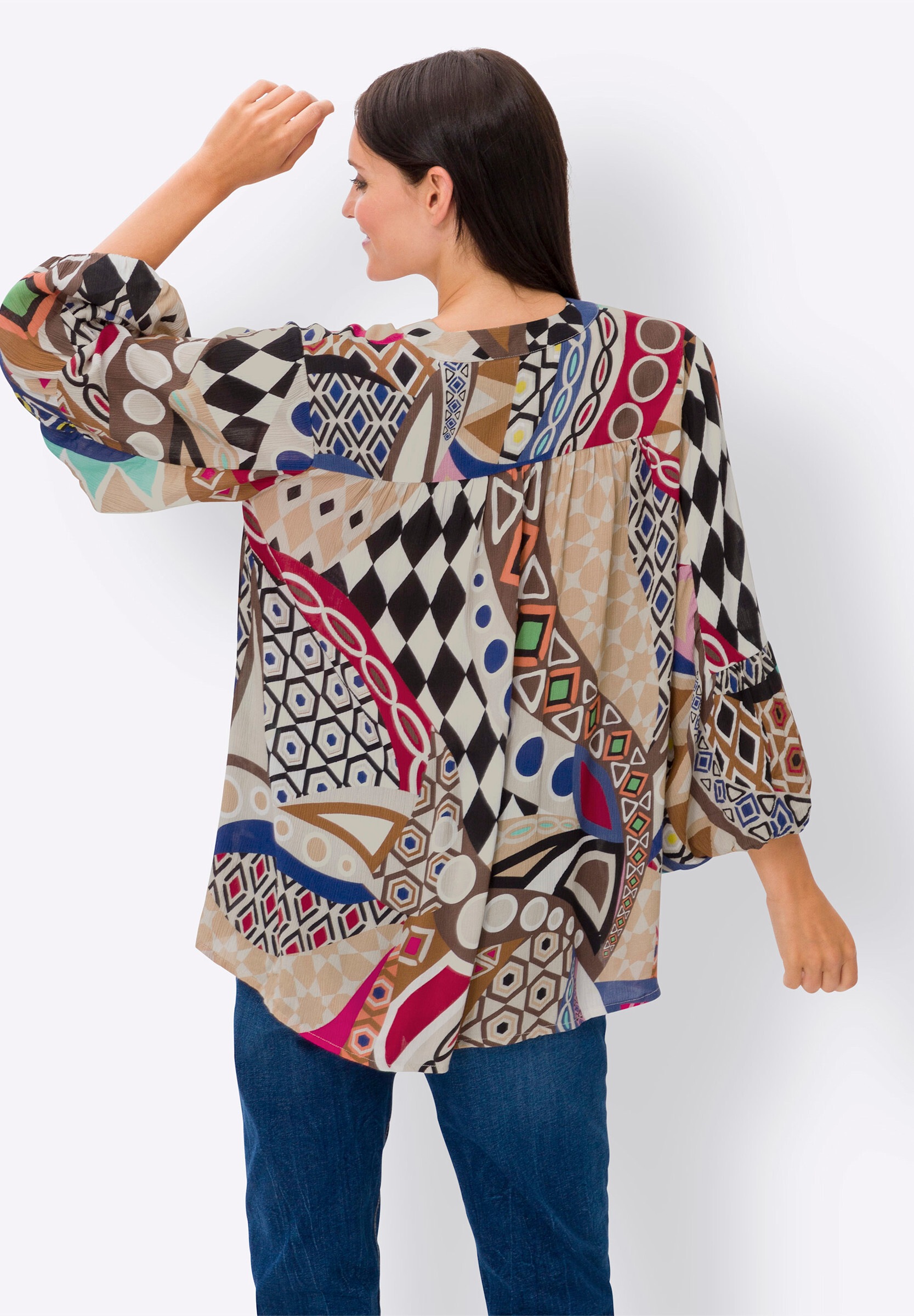 heine Klassische Bluse »Druckbluse Druckbluse mit Ballonärmeln«