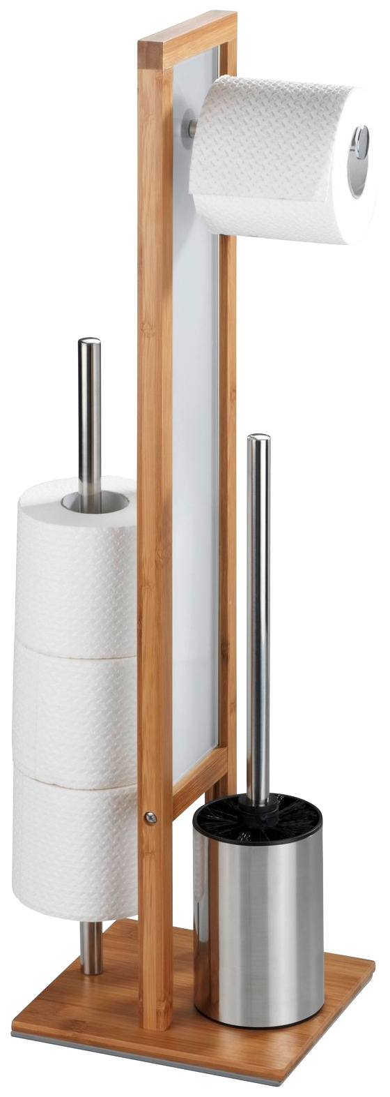 1 mit | integrierter Jahren WC-Bürstenhalter 3 Garantie »Rivalta«, aus XXL online WC-Garnitur Bambus-Polyester-Polypropylen, St., kaufen und Toilettenpapierhalter WENKO