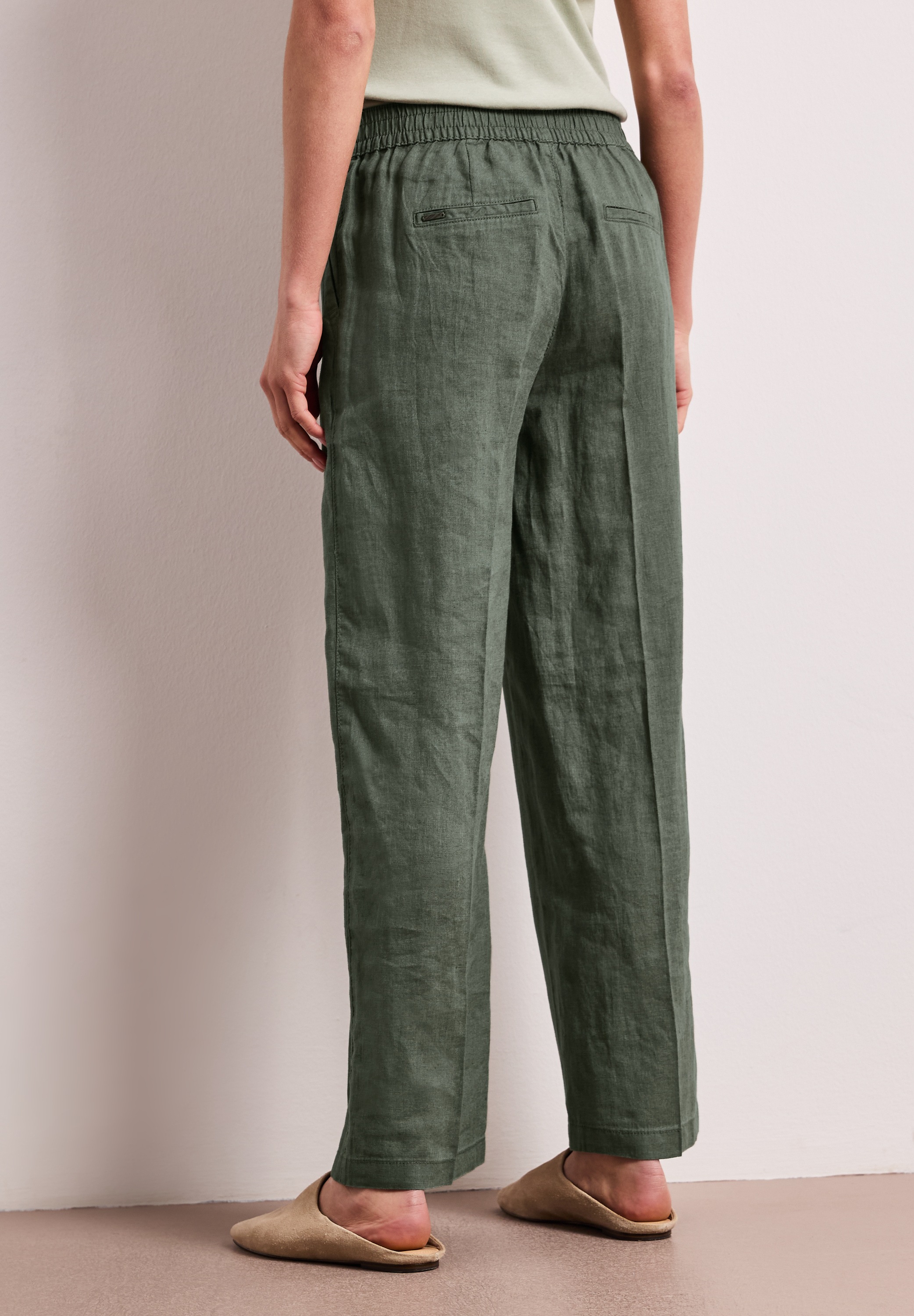 STREET ONE Stoffhose  im Loose Fit und aus Leinen