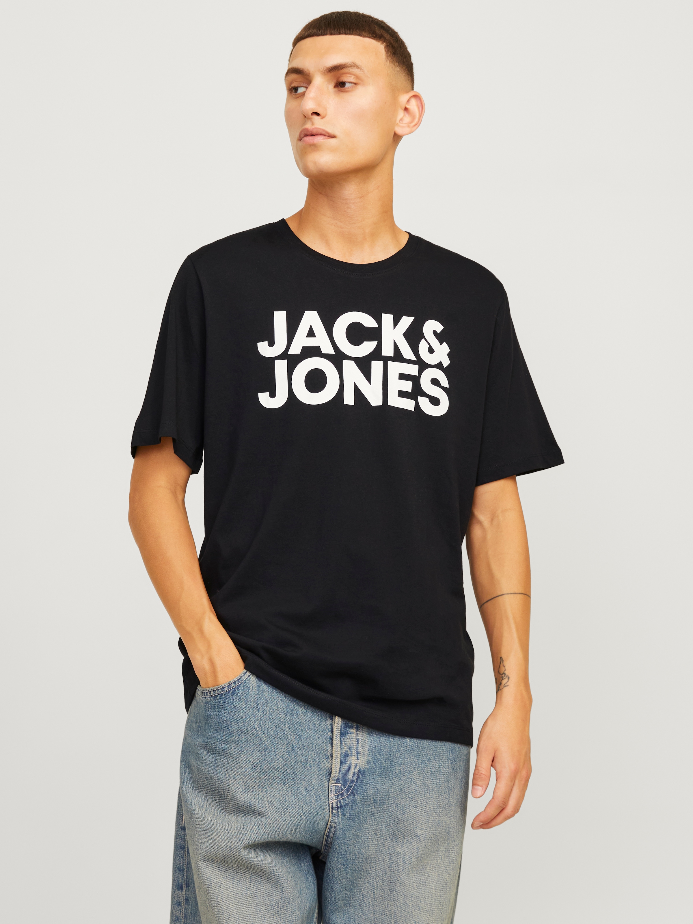 Jack & Jones Rundhalsshirt »JJECORP LOGO TEE SS O-NECK 3PK MP NOOS«, (Packung, 3 tlg.)