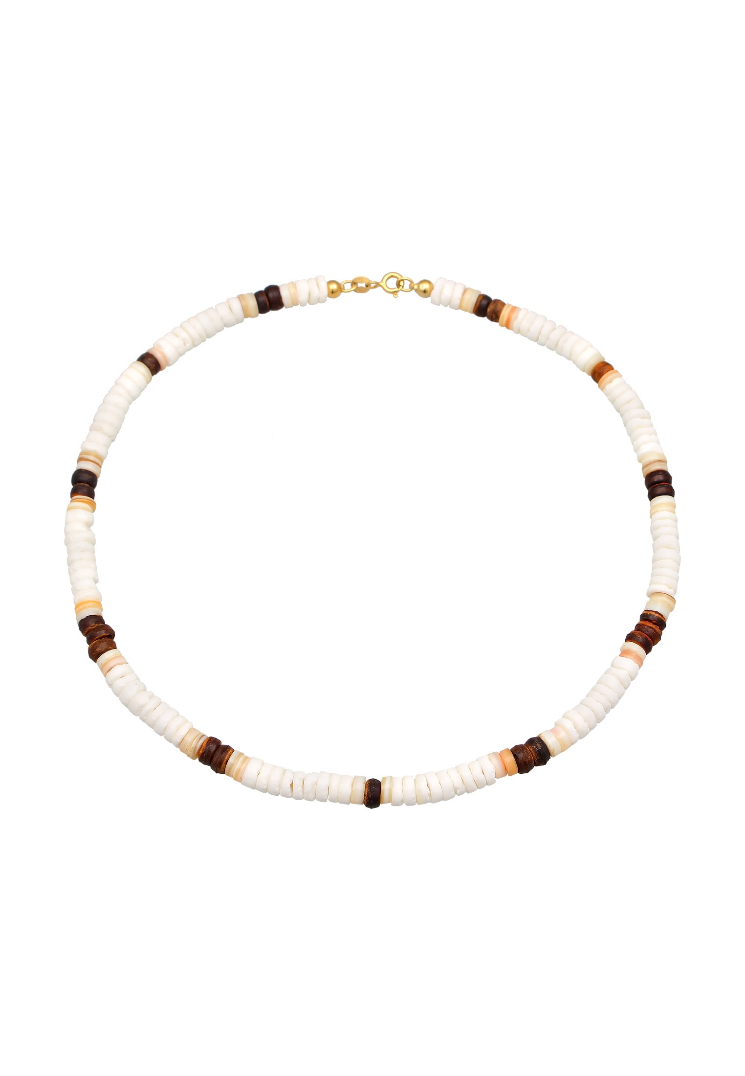 Elli Silberkette »Halskette Muschel Kokosnuss Holz Perlen 925 Silber«