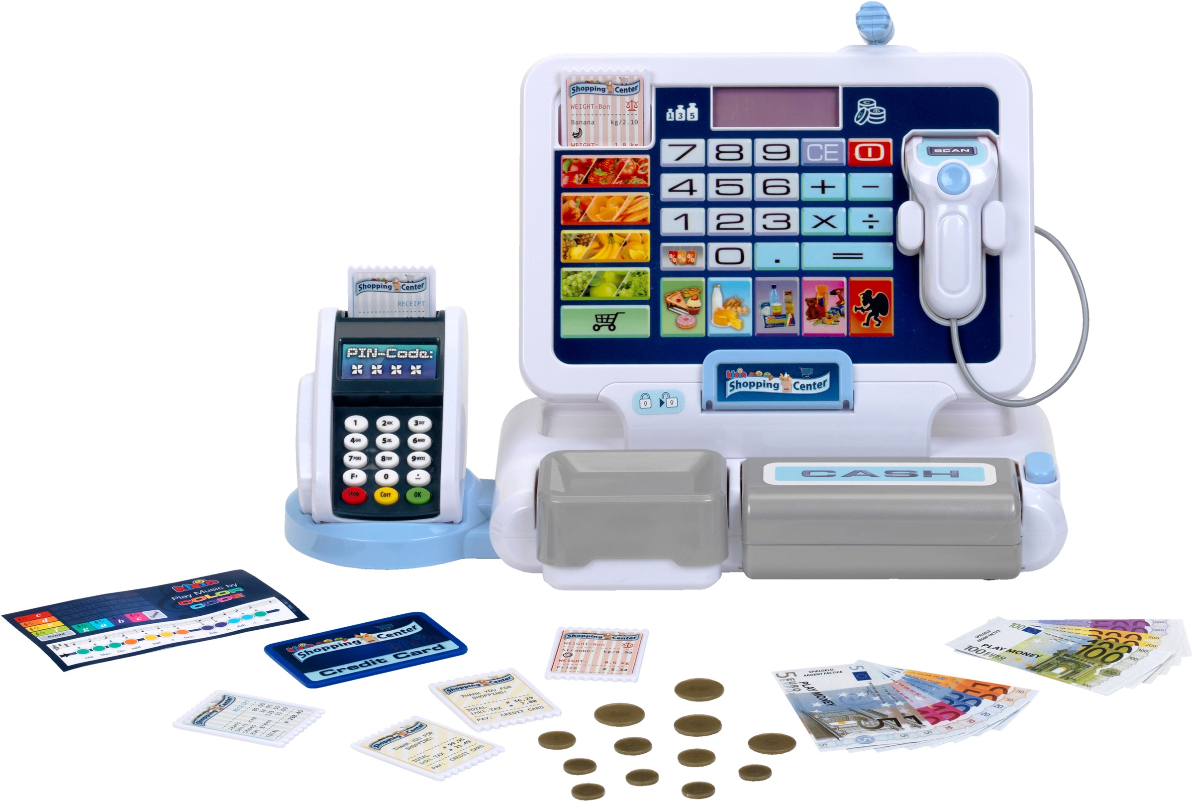 Klein Spielkasse »Shopping Center Tablet & Kassenstation«, mit elektronischen Funktionen